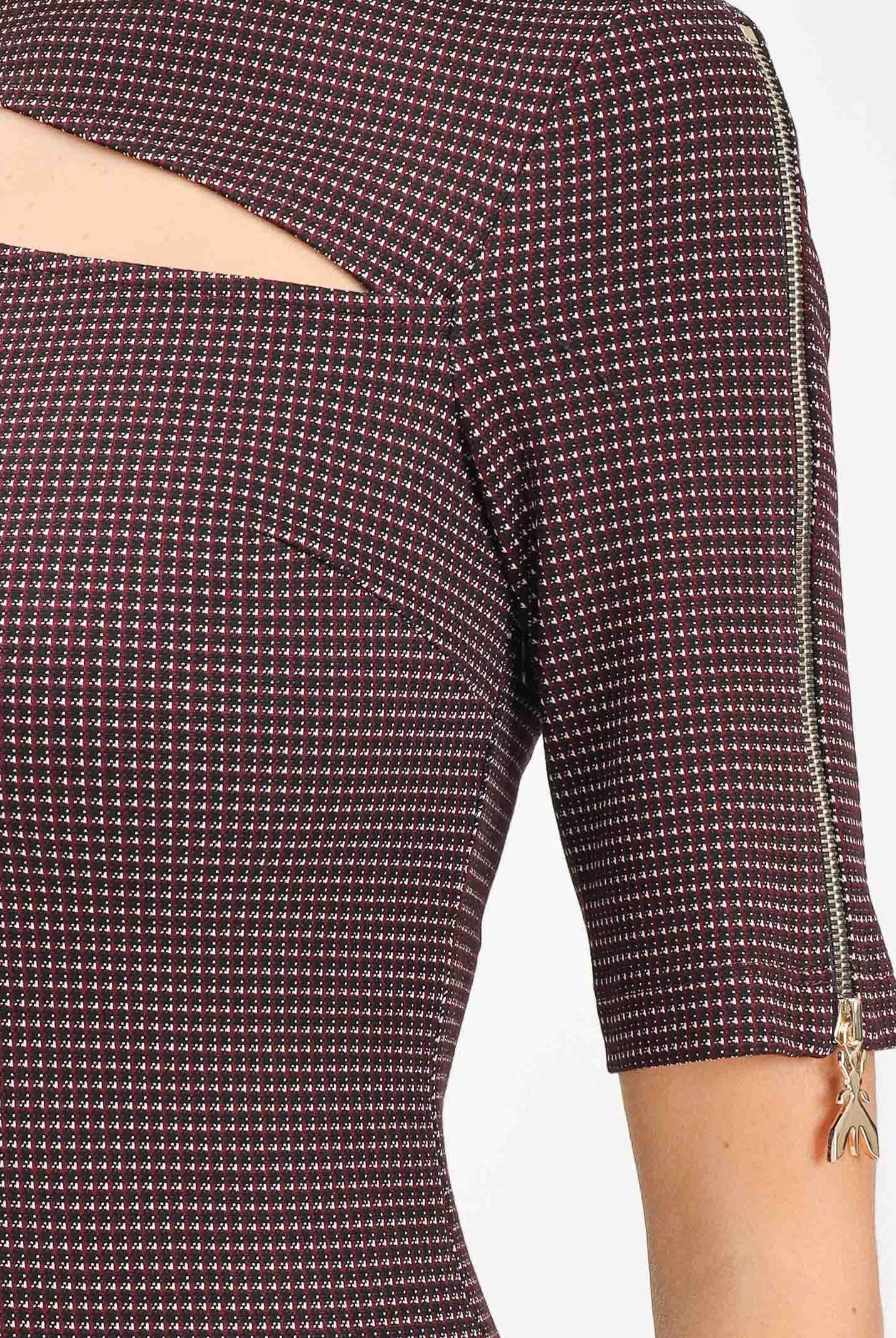 PATRIZIA PEPE Abito corto bordeaux da donna con microfantasia 8A1532A625 FG12 PATRIZIA PEPE