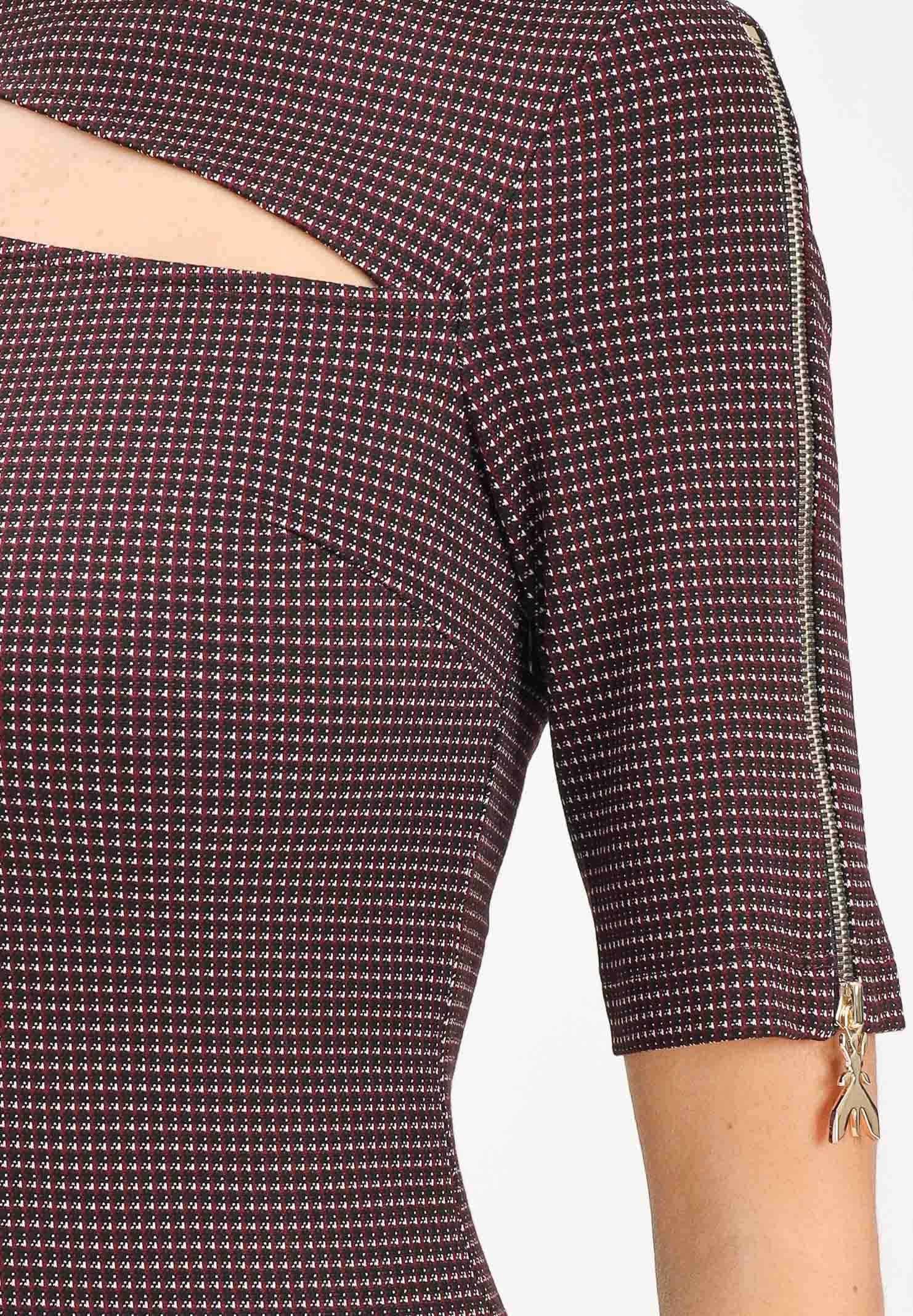 PATRIZIA PEPE Abito corto bordeaux da donna con microfantasia 8A1532A625 FG12 PATRIZIA PEPE