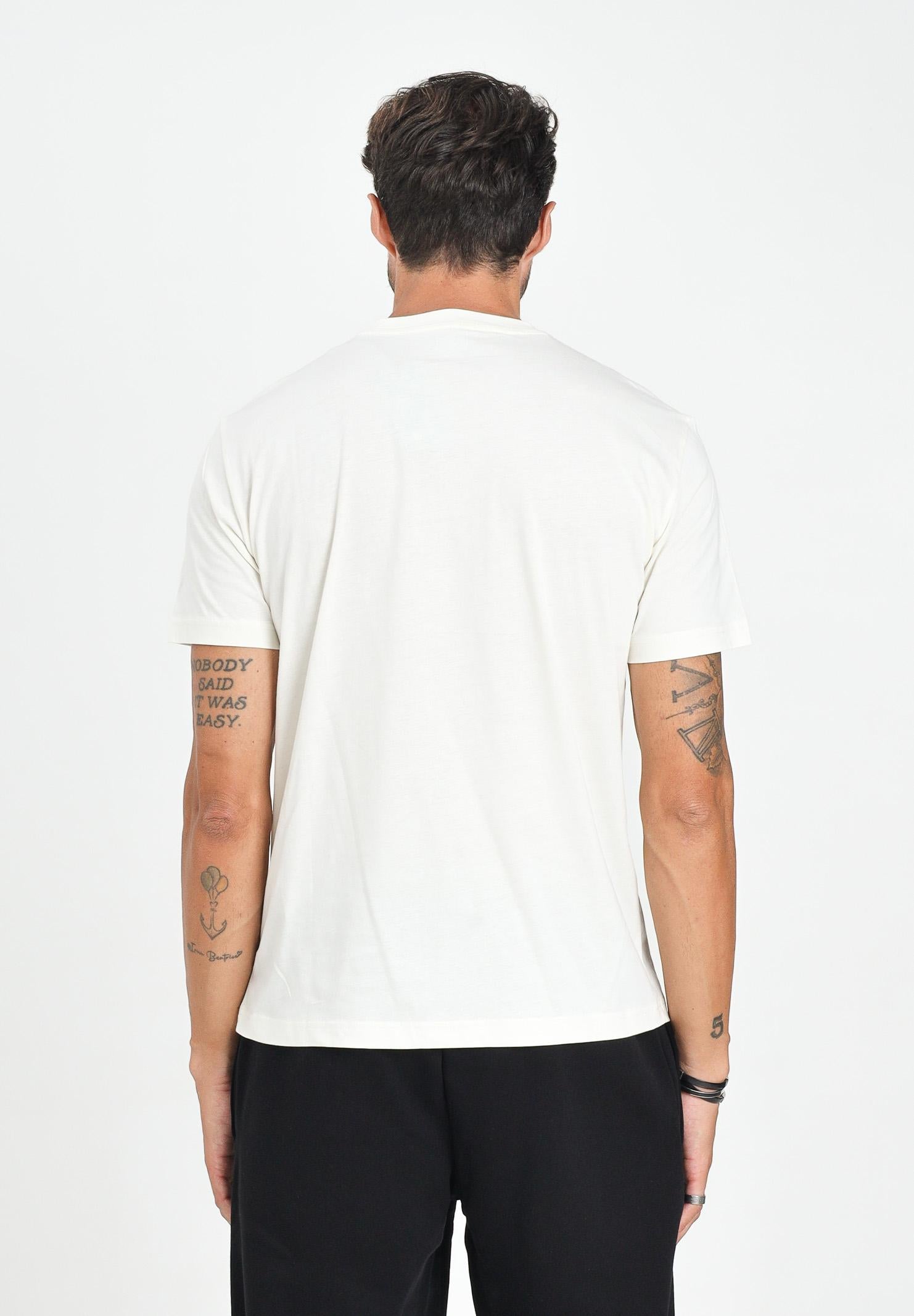EA7 T-shirt a manica corta panna da uomo con stampa logo 7M000898AF10375 M1166 EA7