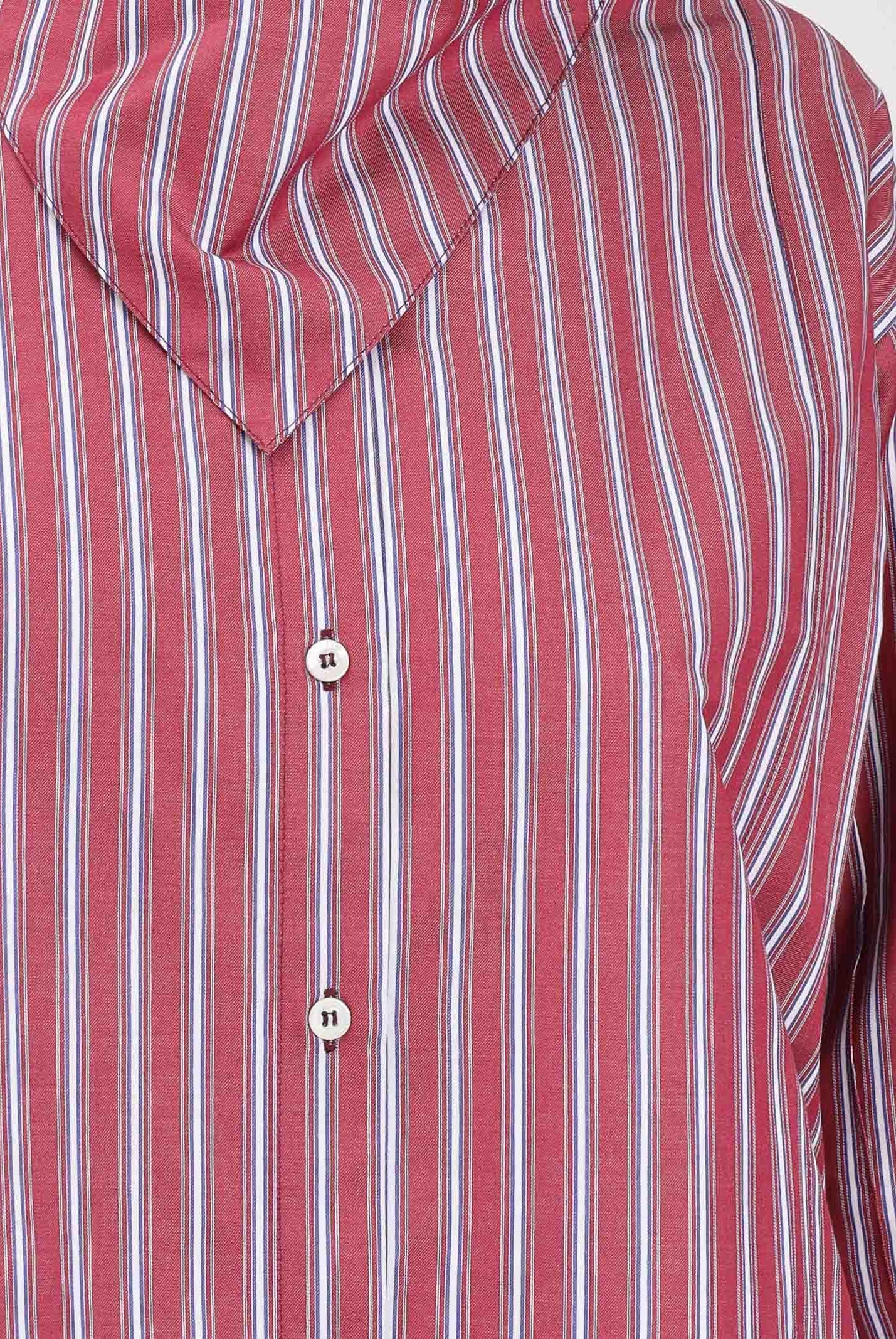 SIMONA CORSELLINI Camicia a manica lunga bordeaux da donna con motivo a righe A25CPCA01201-C00172 V0741 SIMONA CORSELLINI