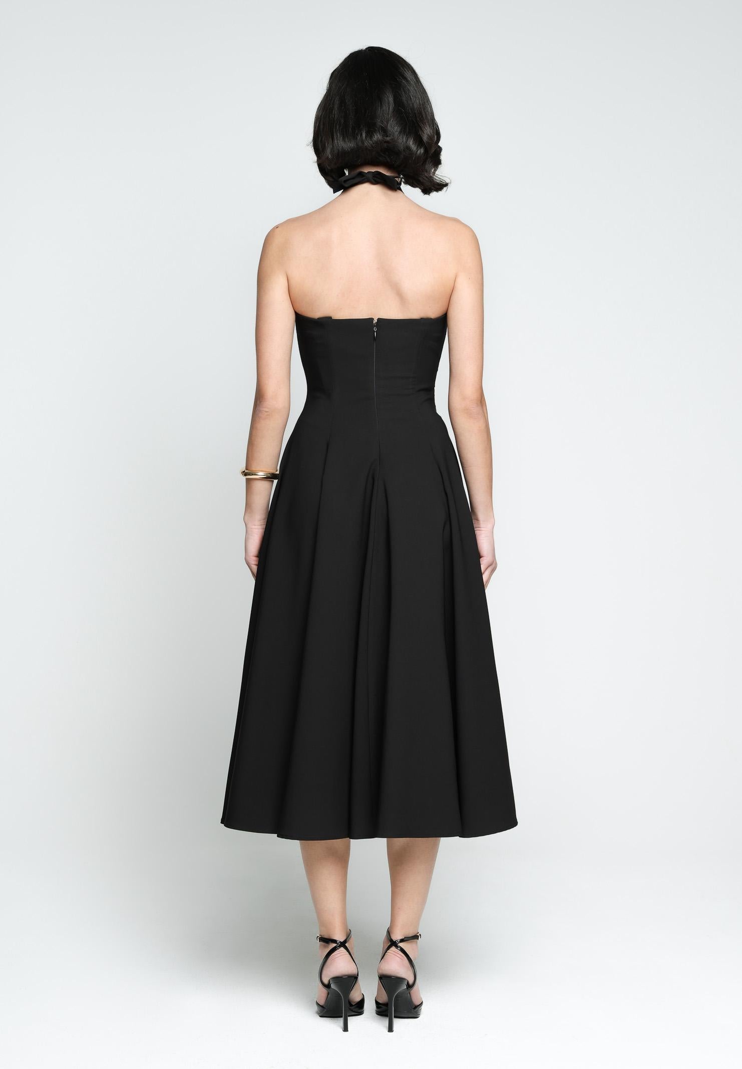 SANTAS Abito midi MEDELEINE nero da donna PV2508 NERO SANTAS