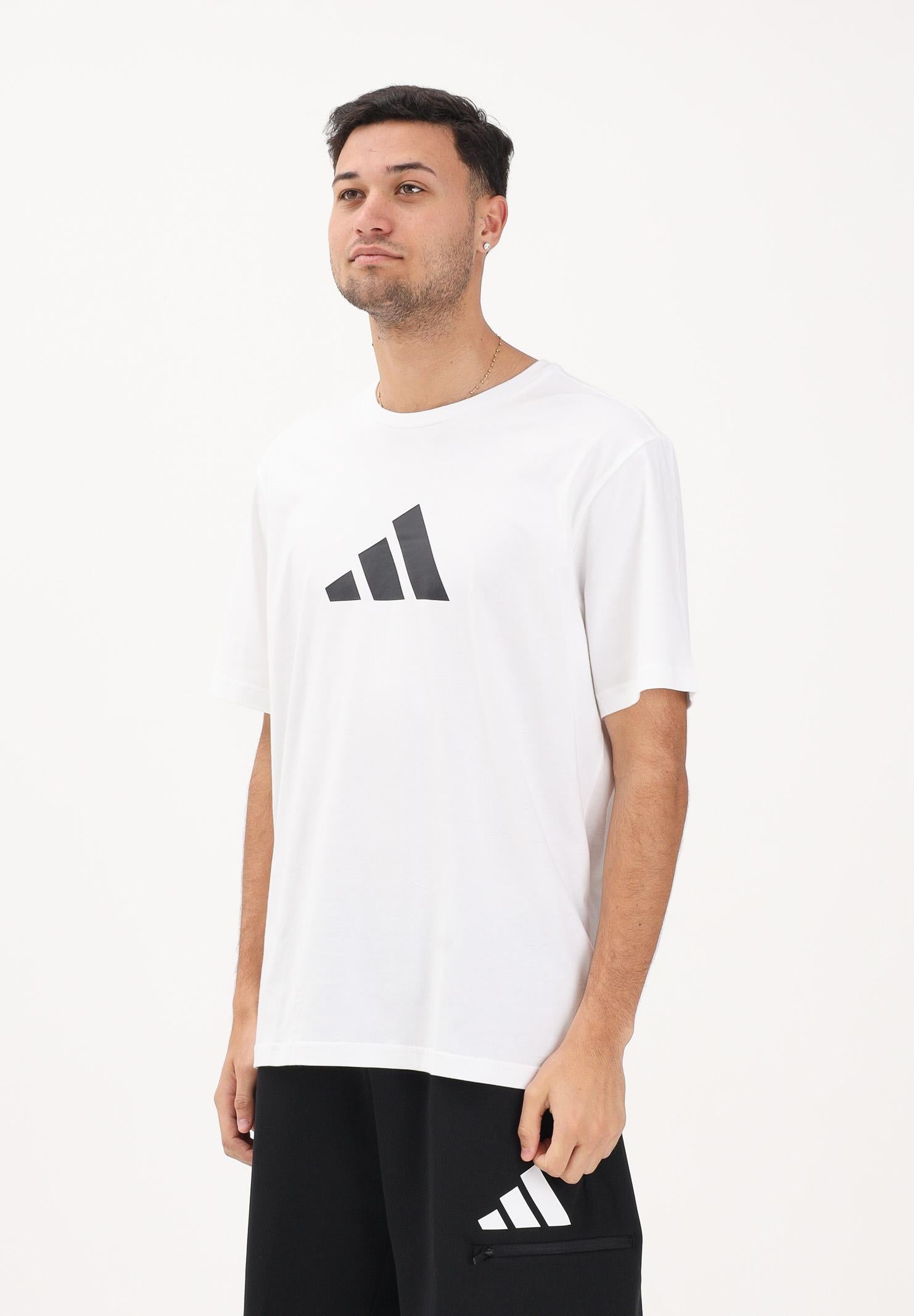 ADIDAS PERFORMANCE T-shirt a manica corta Future Icons Three Bar bianca da uomo JD4913 . ADIDAS PERFORMANCE