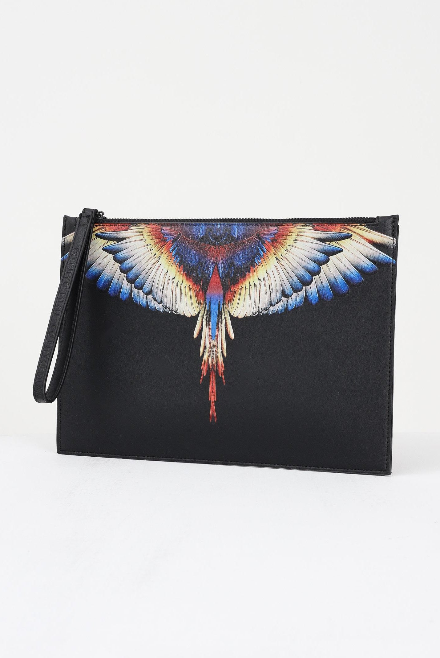 MARCELO BURLON COUNTY OF MILAN Pochette a mano nera per uomo e donna con stampa COMAF250133 MARCELO BURLON COUNTY OF MILAN