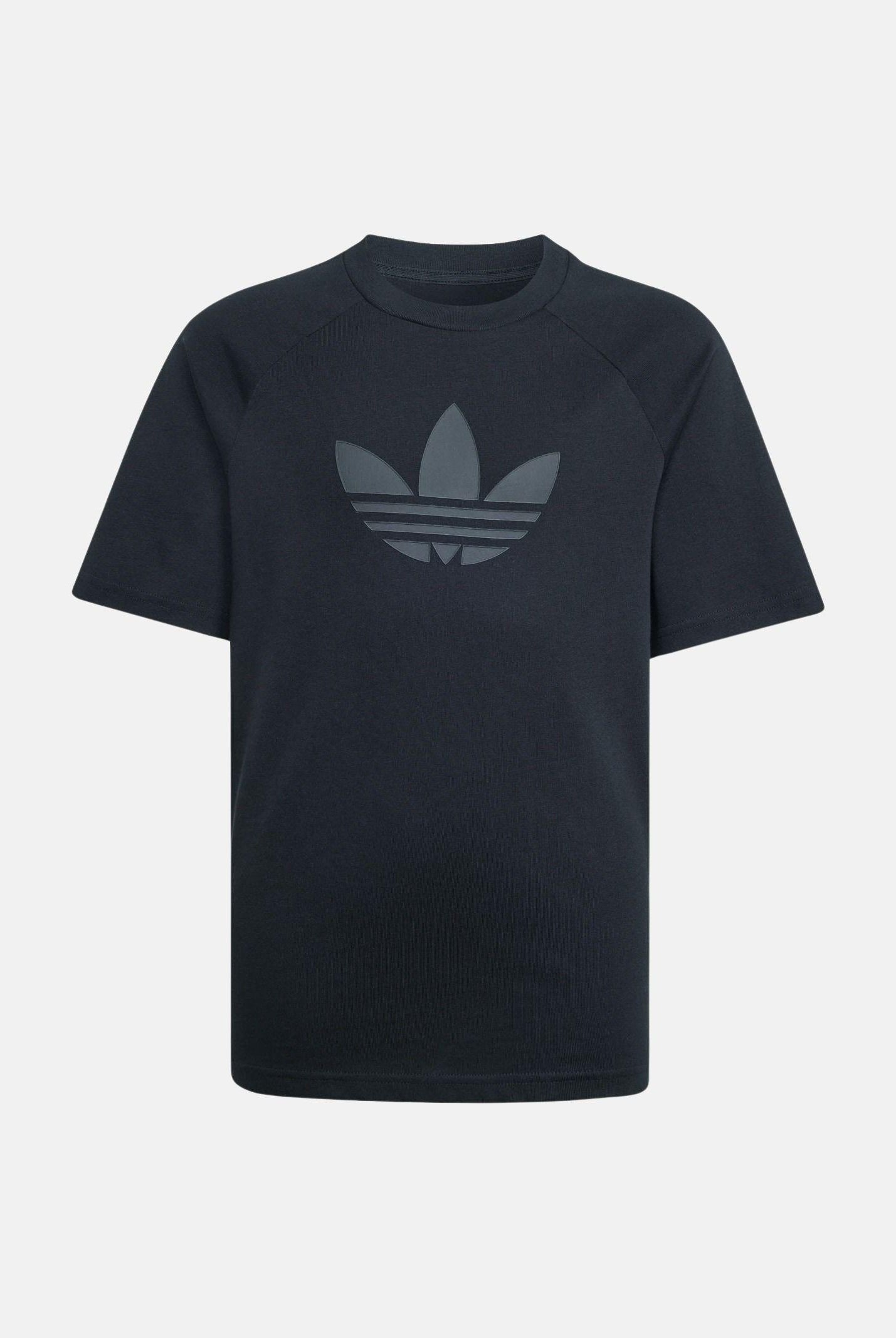 ADIDAS ORIGINALS T-shirt a manica corta Trefoil Loose nera per bambino e bambina KE2876 . ADIDAS ORIGINALS