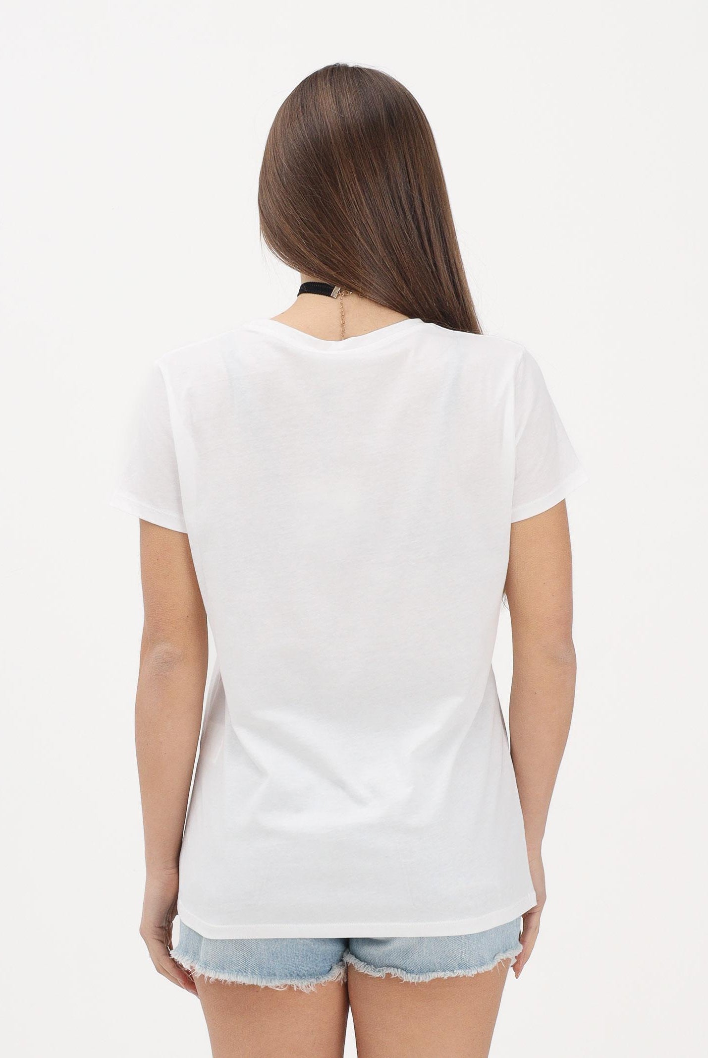 VICOLO T-shirt a manica corta bianca da donna con stampa "sopravvivo mood" RAB0712 02 VICOLO