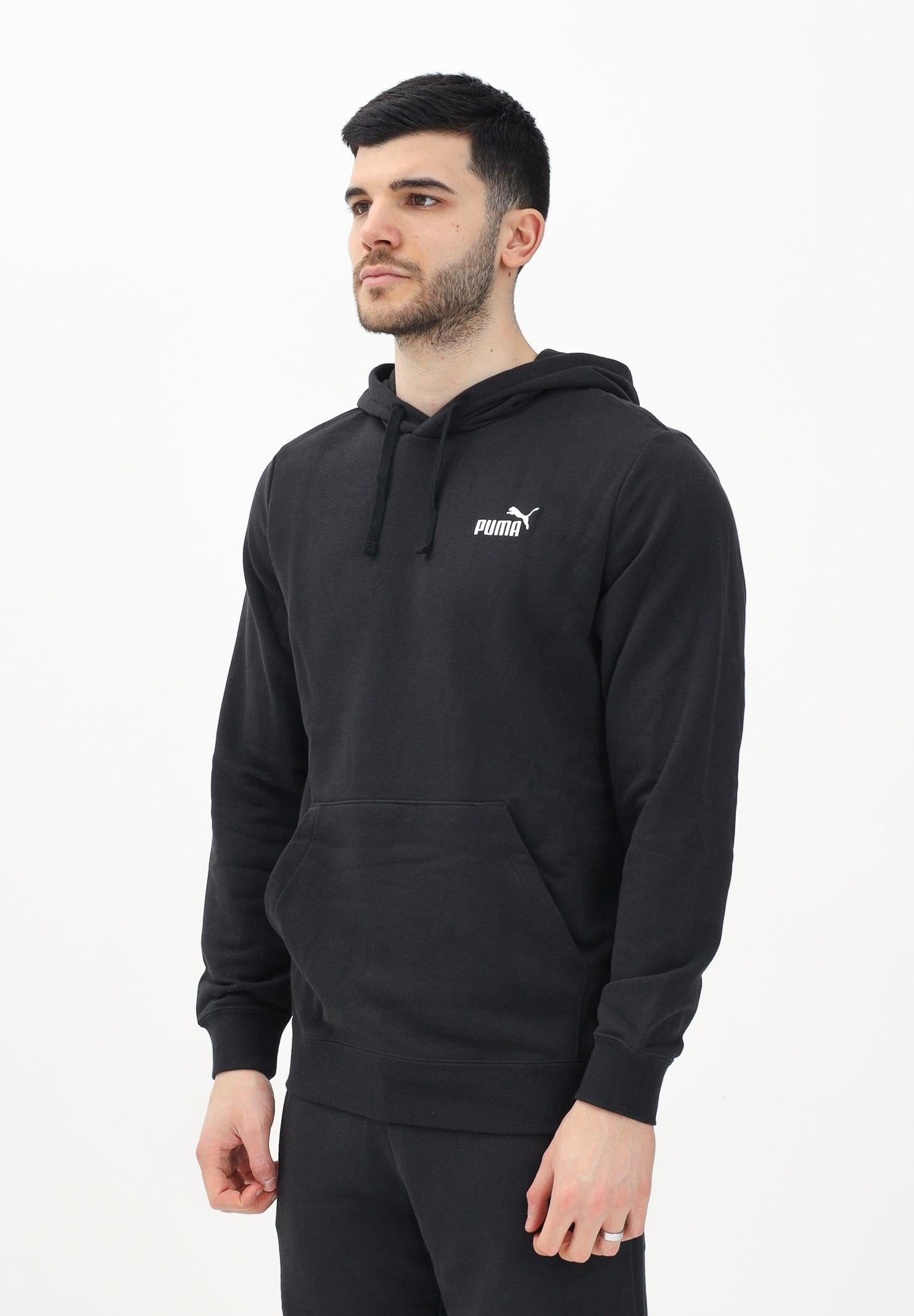 PUMA Felpa con cappuccio Essentials nera da uomo 682576 01 PUMA