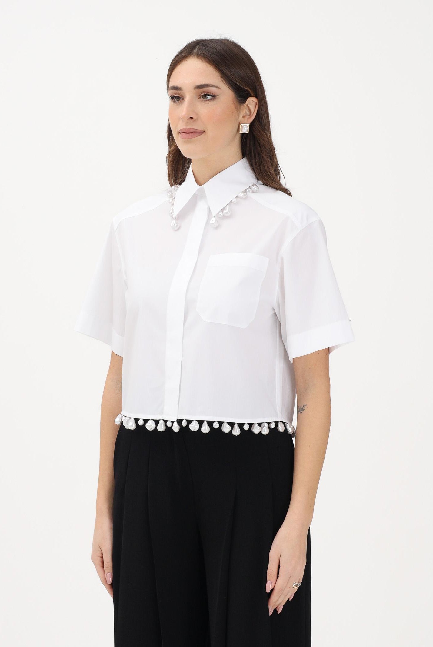 SPORTMAX Camicia a manica corta SPXCOGNAC bianca da donna 2612111072600 001 SPORTMAX