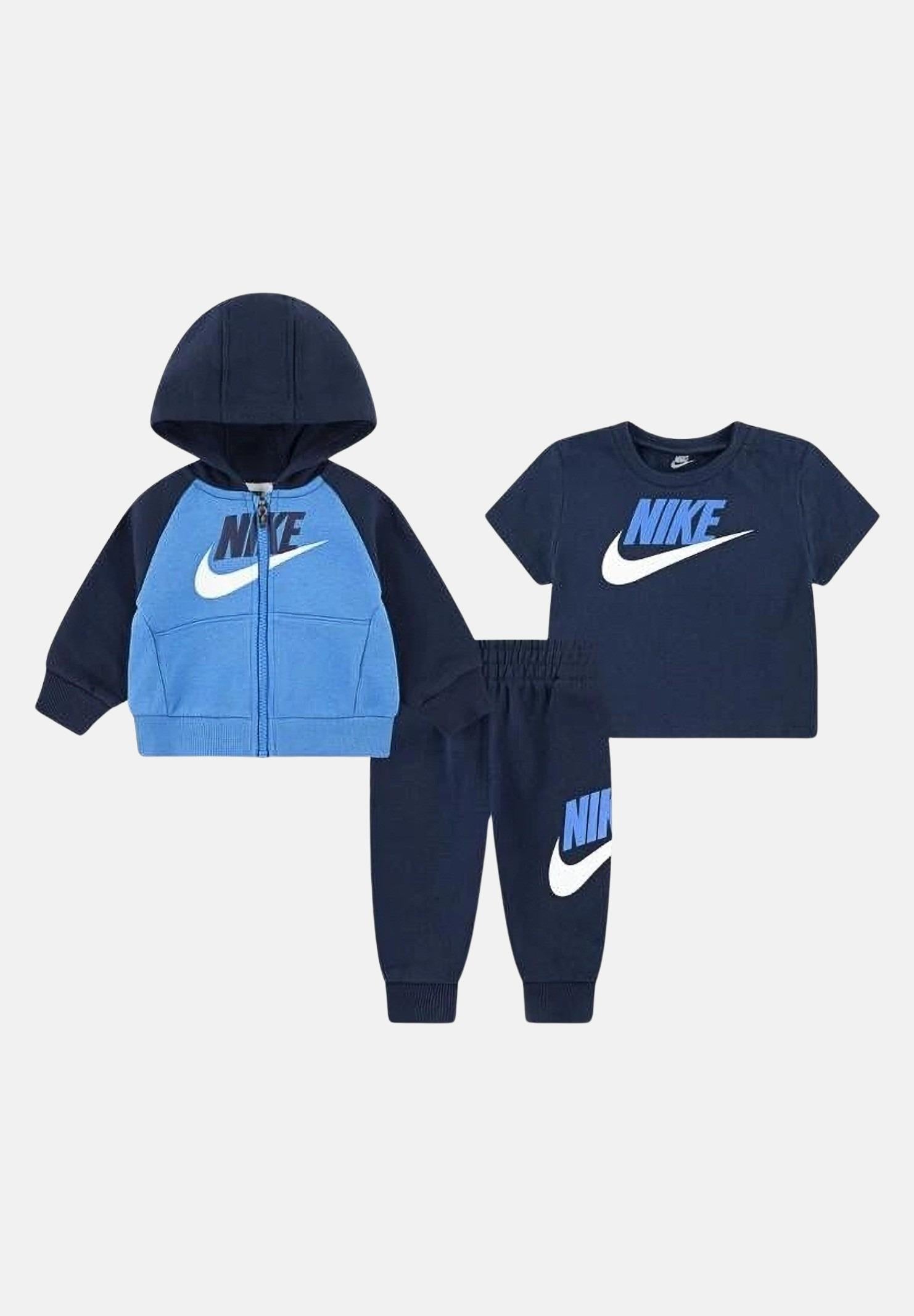 NIKE Tuta 3 pezzi blu da neonato 56N341 U90 NIKE