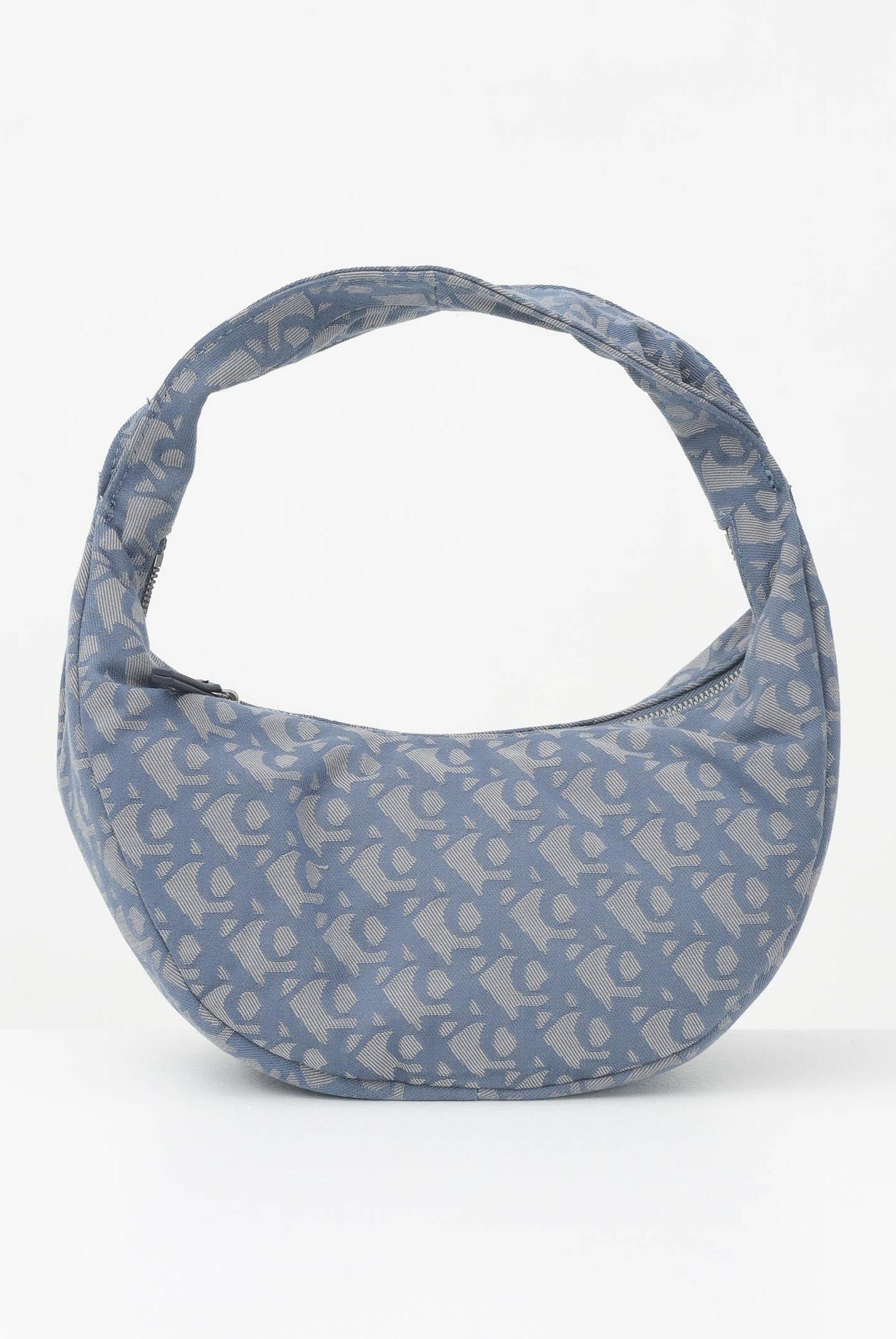 CALVIN KLEIN Borsa a spalla blu da donna con motivo jacquard all-over LV04F3206G ZYX CALVIN KLEIN