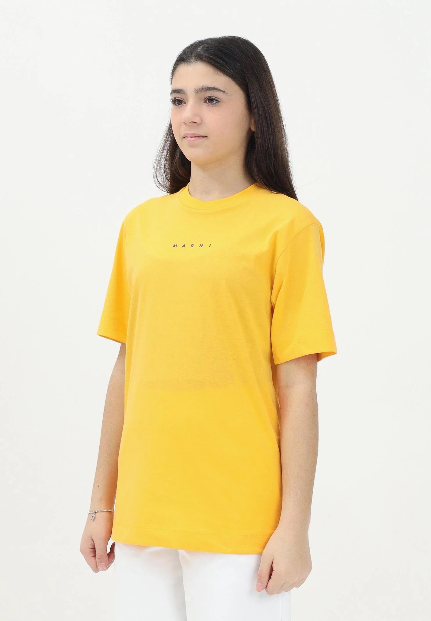 MARNI T-shirt a manica corta gialla per donna, ragazzi e bambini con stampa logo M01413M00RF 0M219 MARNI
