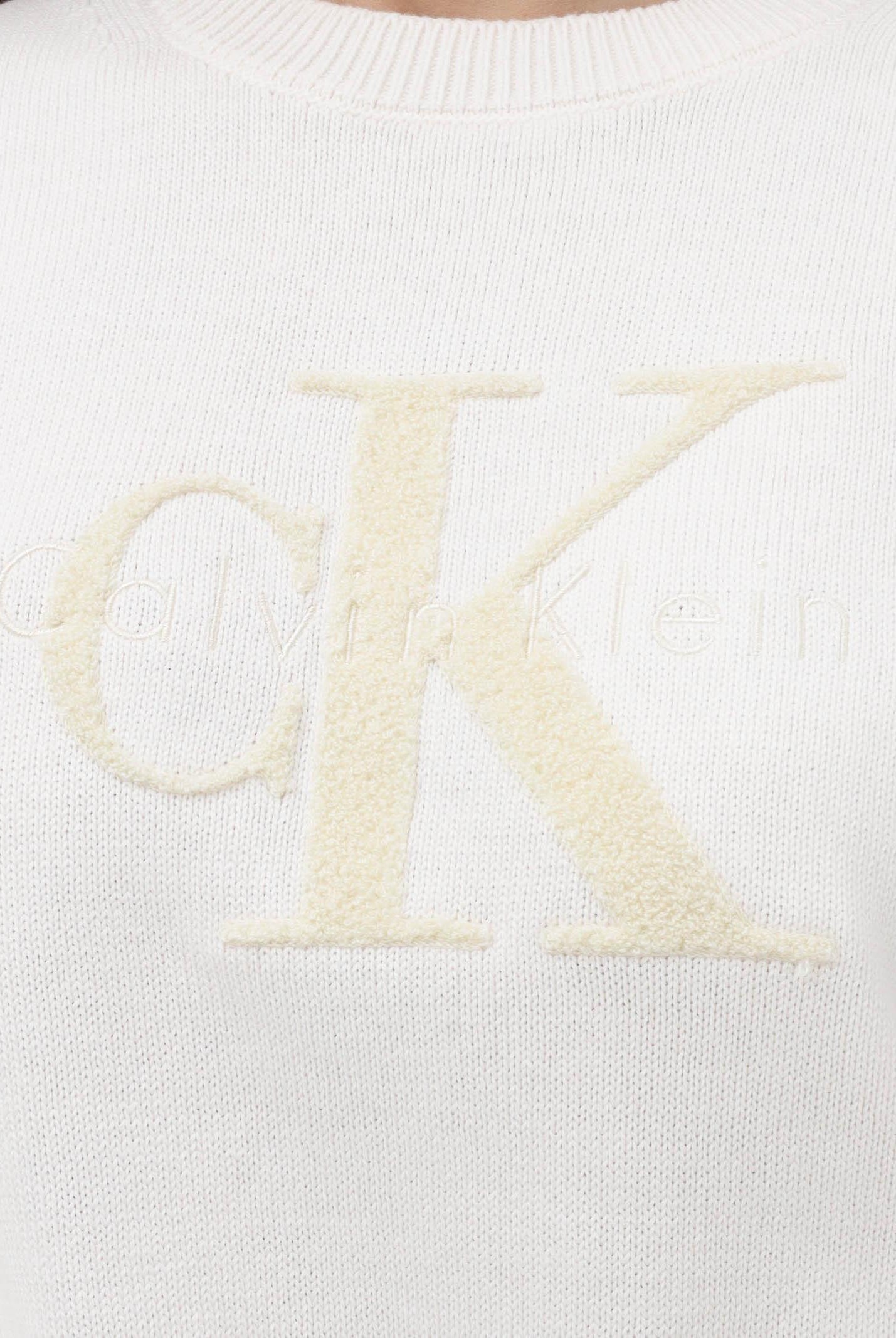 CALVIN KLEIN JEANS Maglia a manica corta panna da donna con logo LV044E306GYBH . CALVIN KLEIN JEANS