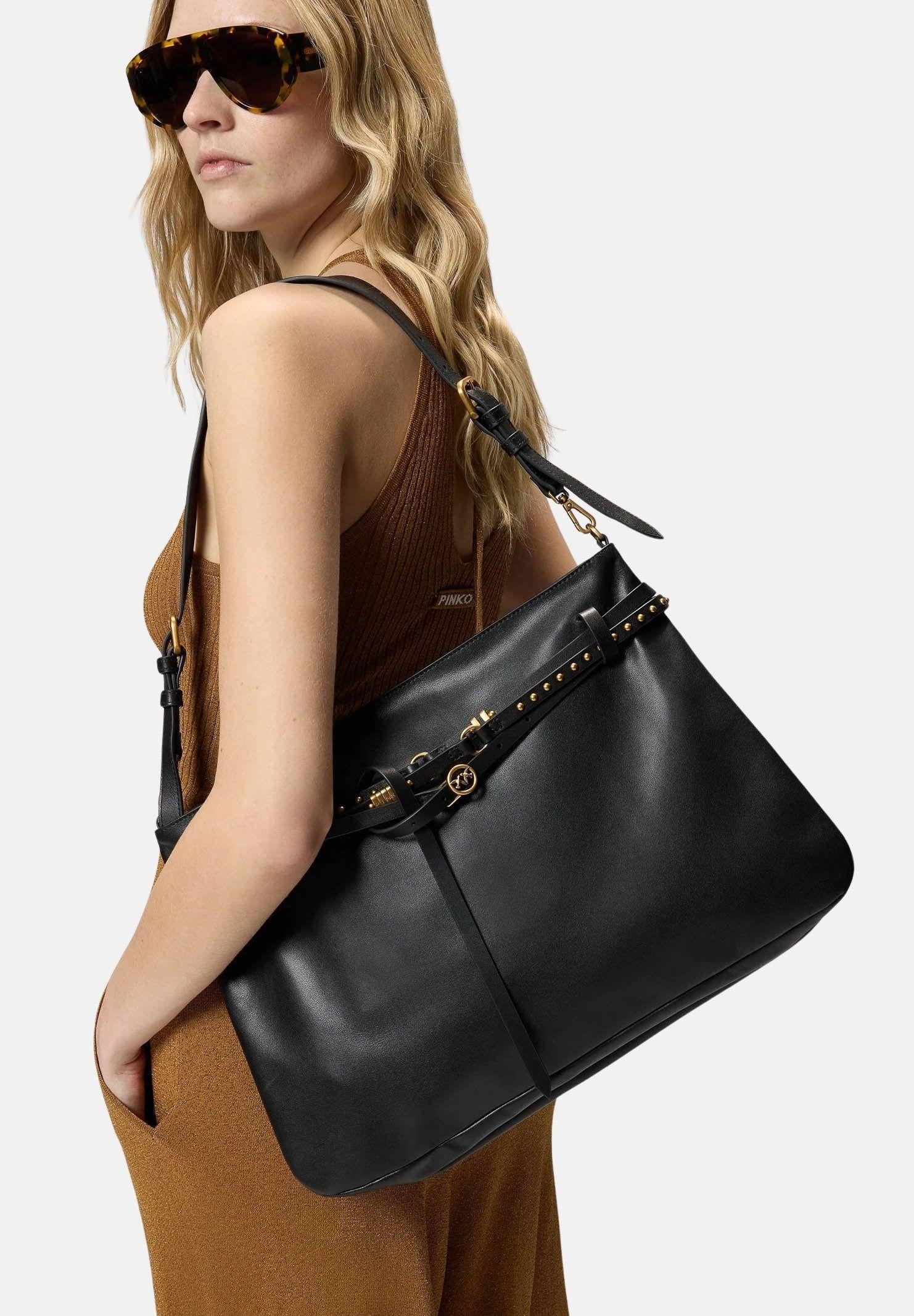PINKO Borsa a spalla Belt Bag Big nera da donna 105903A0QO Z99Q PINKO