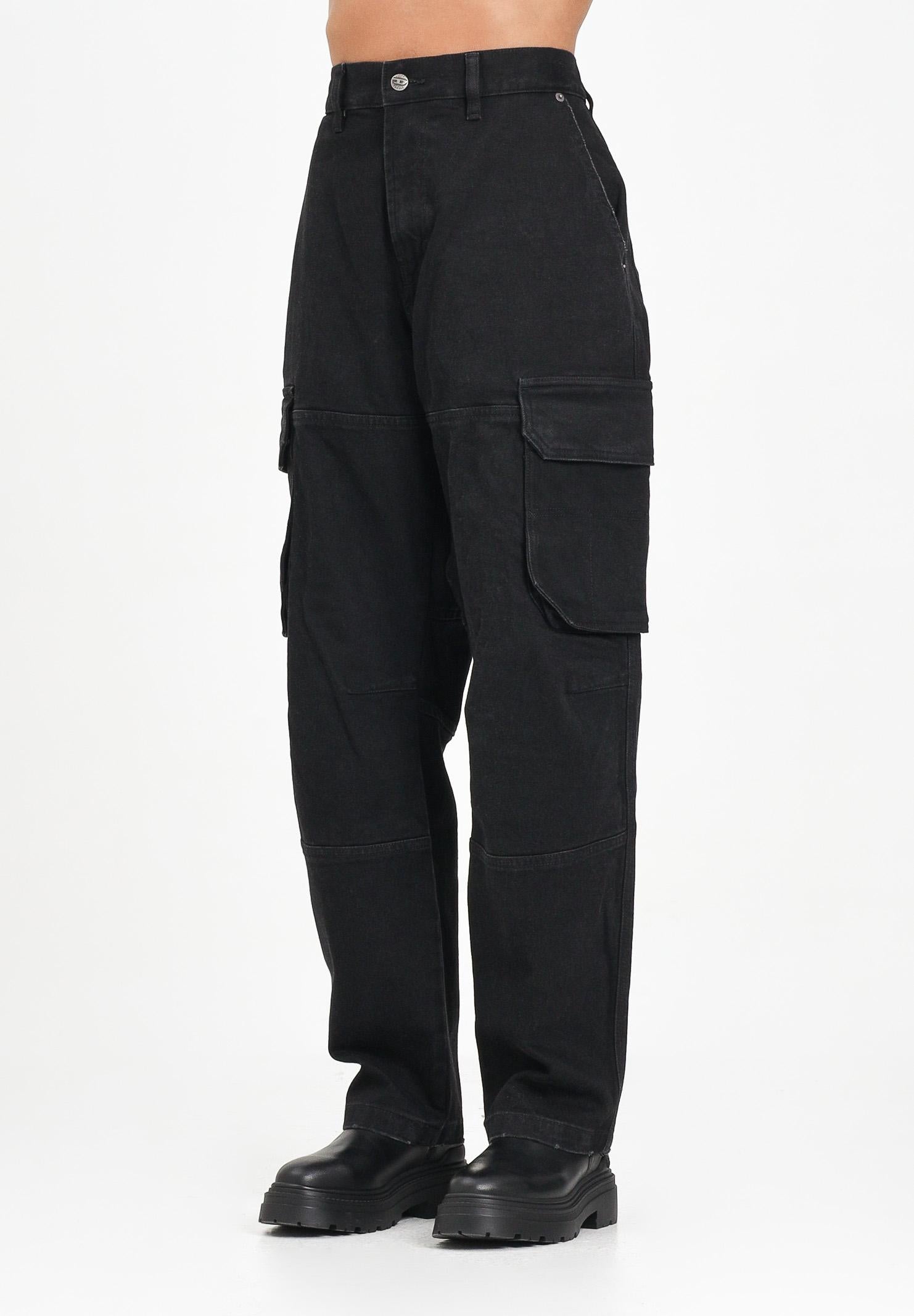 DIESEL Jeans D-Dave cargo in denim nero per donna, ragazzi e bambino J02329KXBQP K02 DIESEL