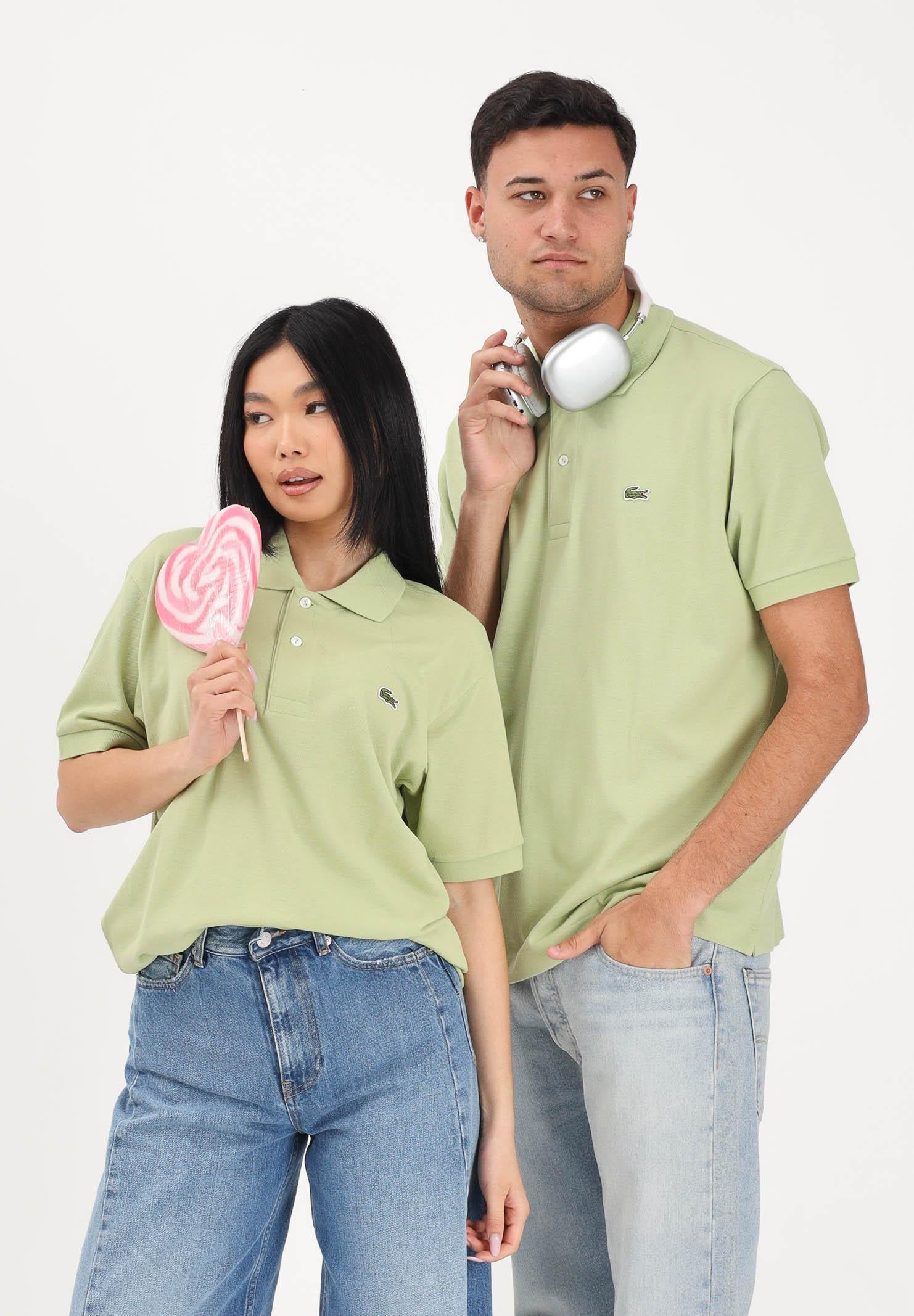 LACOSTE Polo verde chiaro per uomo e donna caratterizzata da patch logo coccodirllo 1212 UYB LACOSTE
