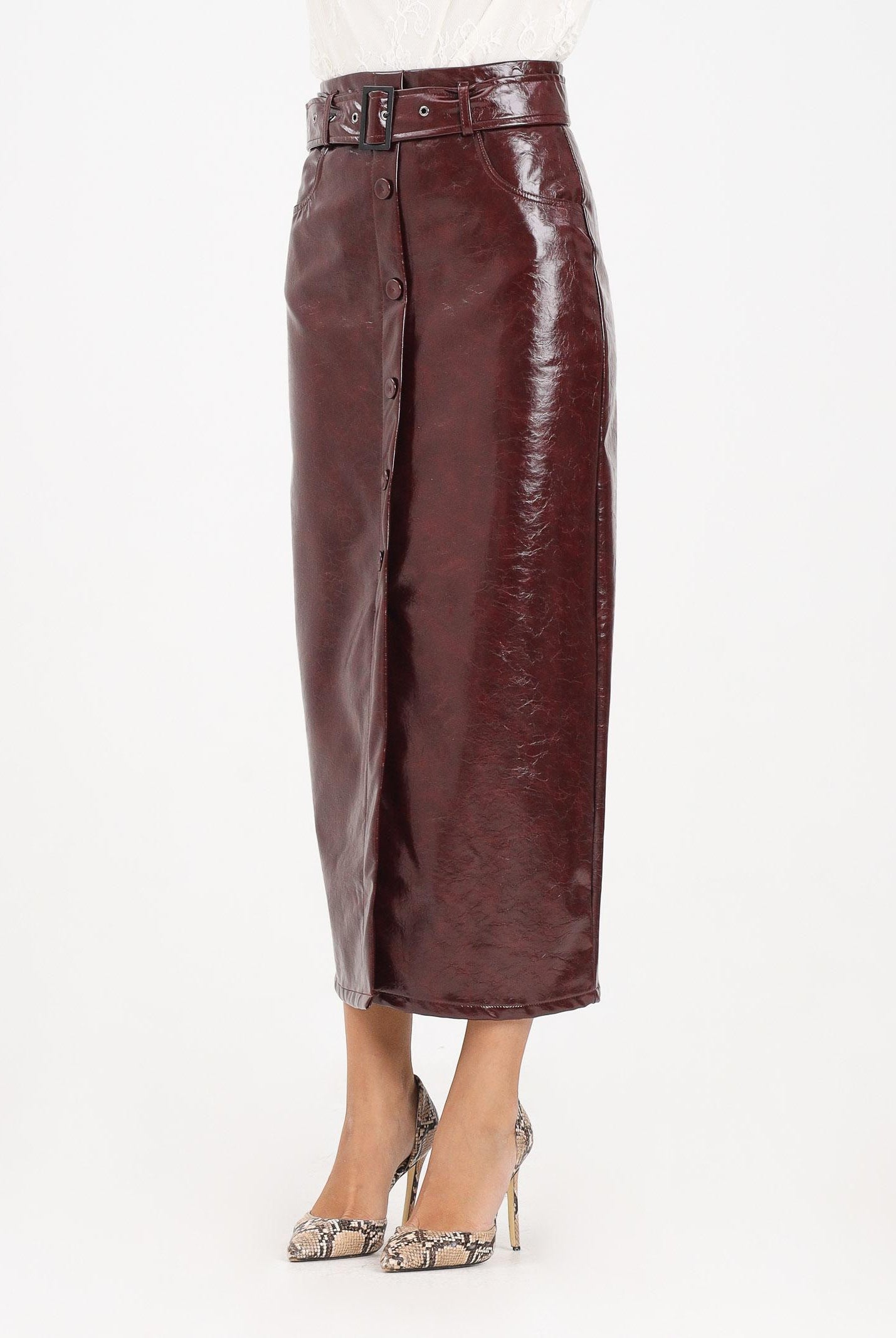 TPN Gonna midi Deming bordeaux da donna DEMING012W5 9Y TPN