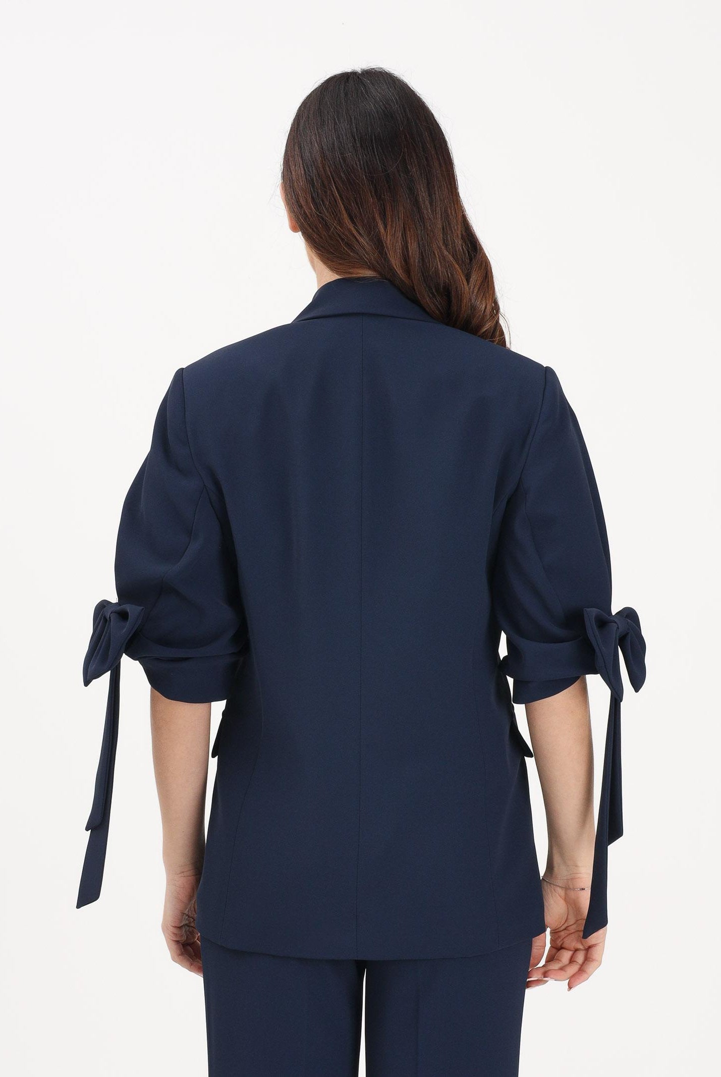 VICOLO Giacca monopetto blu da donna con fiocchi TAB0244 A89 VICOLO