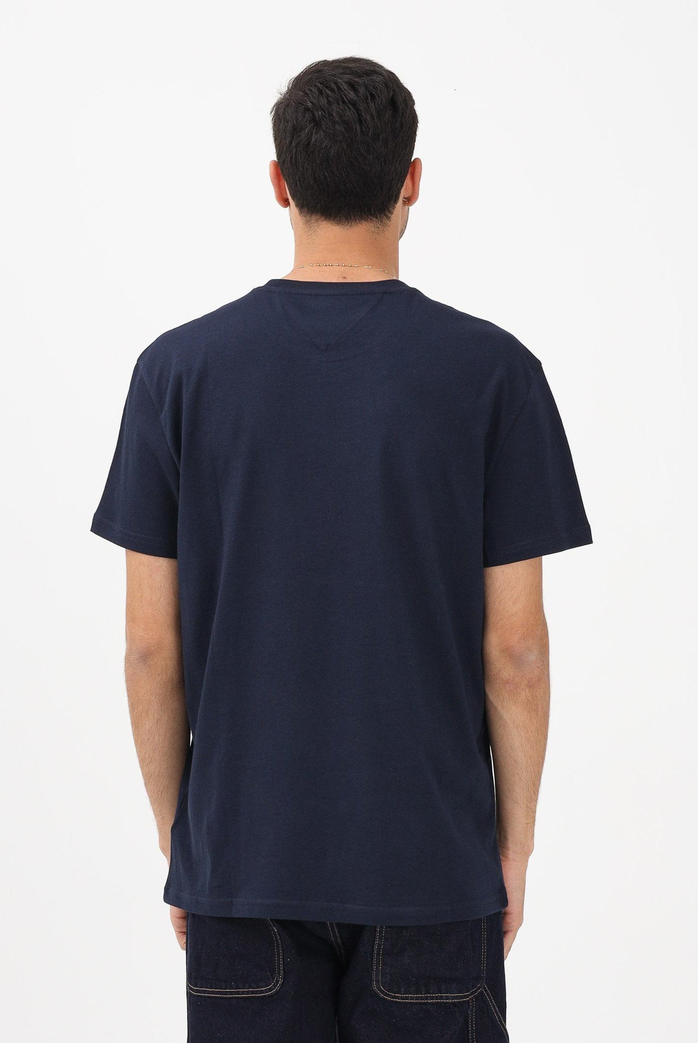 TOMMY JEANS T-shirt a manica corta Flag Badge blu da uomo DM0DM22645 C1G TOMMY JEANS