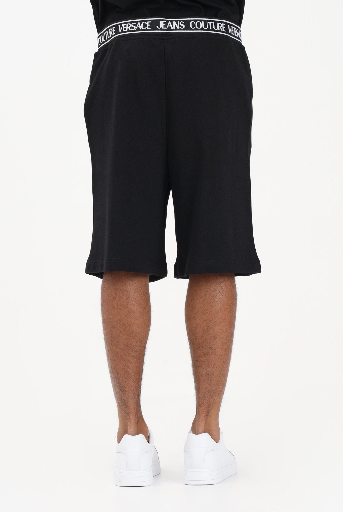 VERSACE JEANS COUTURE Shorts sportivo nero da uomo con girovita logato 80GADT16CF01T 899 VERSACE JEANS COUTURE
