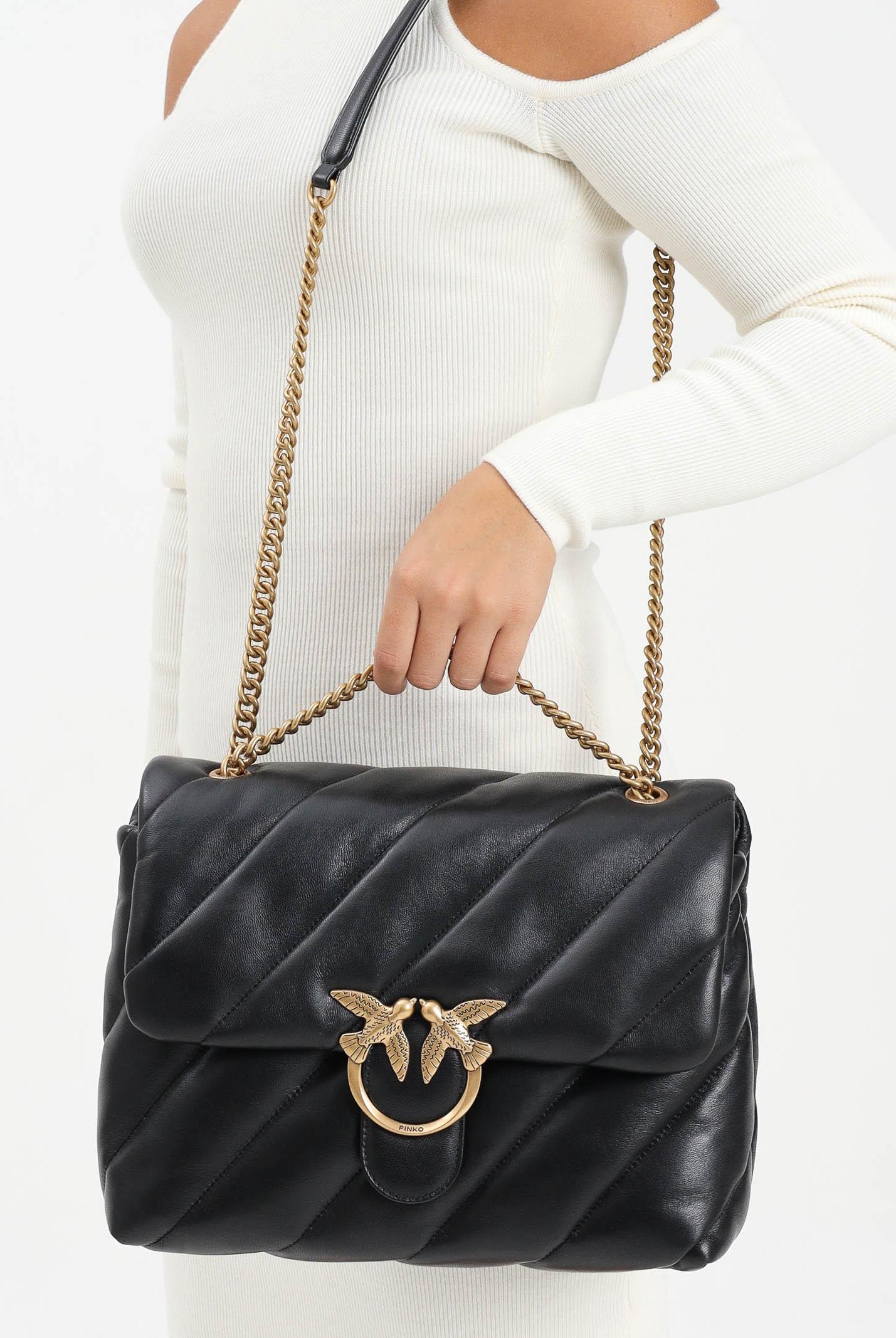 PINKO Borsa a tracolla Big Love Bag Puff nera da donna 100037A0F2 Z99Q PINKO