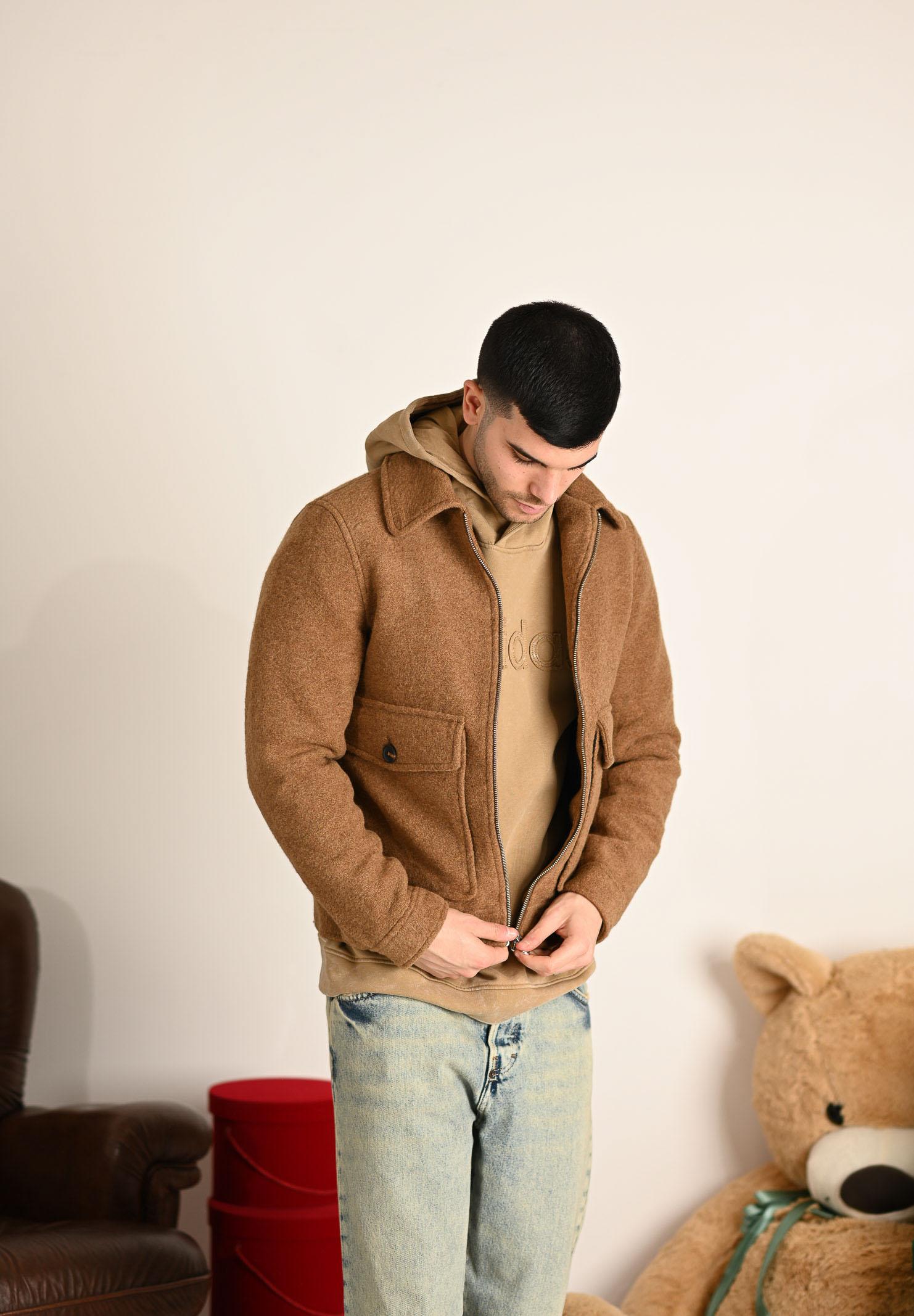 SELECTED HOMME Cappotto corto cammello da uomo 16098263 Chipmunk SELECTED HOMME