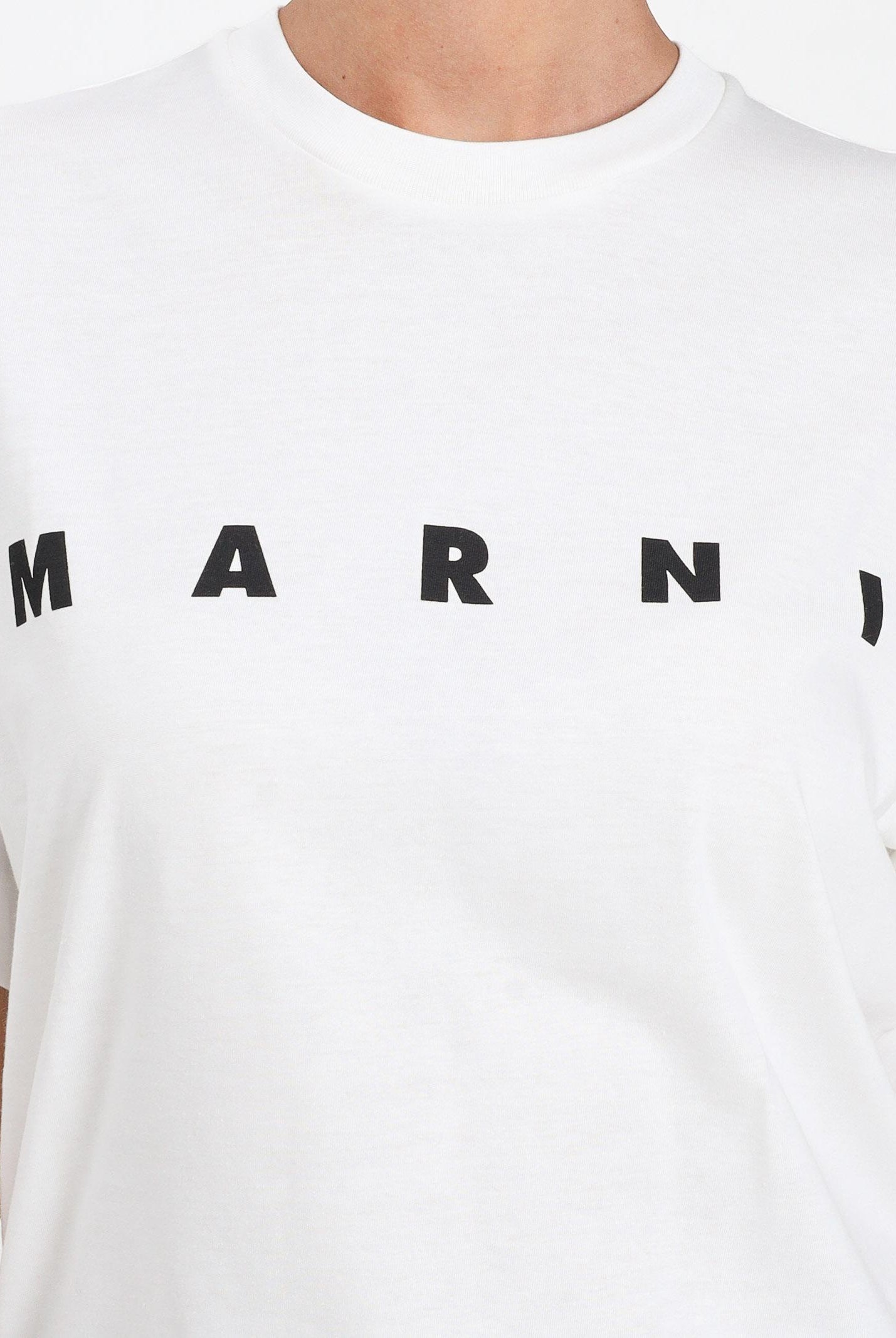 MARNI T-shirt a manica corta bianca per donna, ragazzi e bambini con logo istituzionale M002MVM00RF 0M114 MARNI