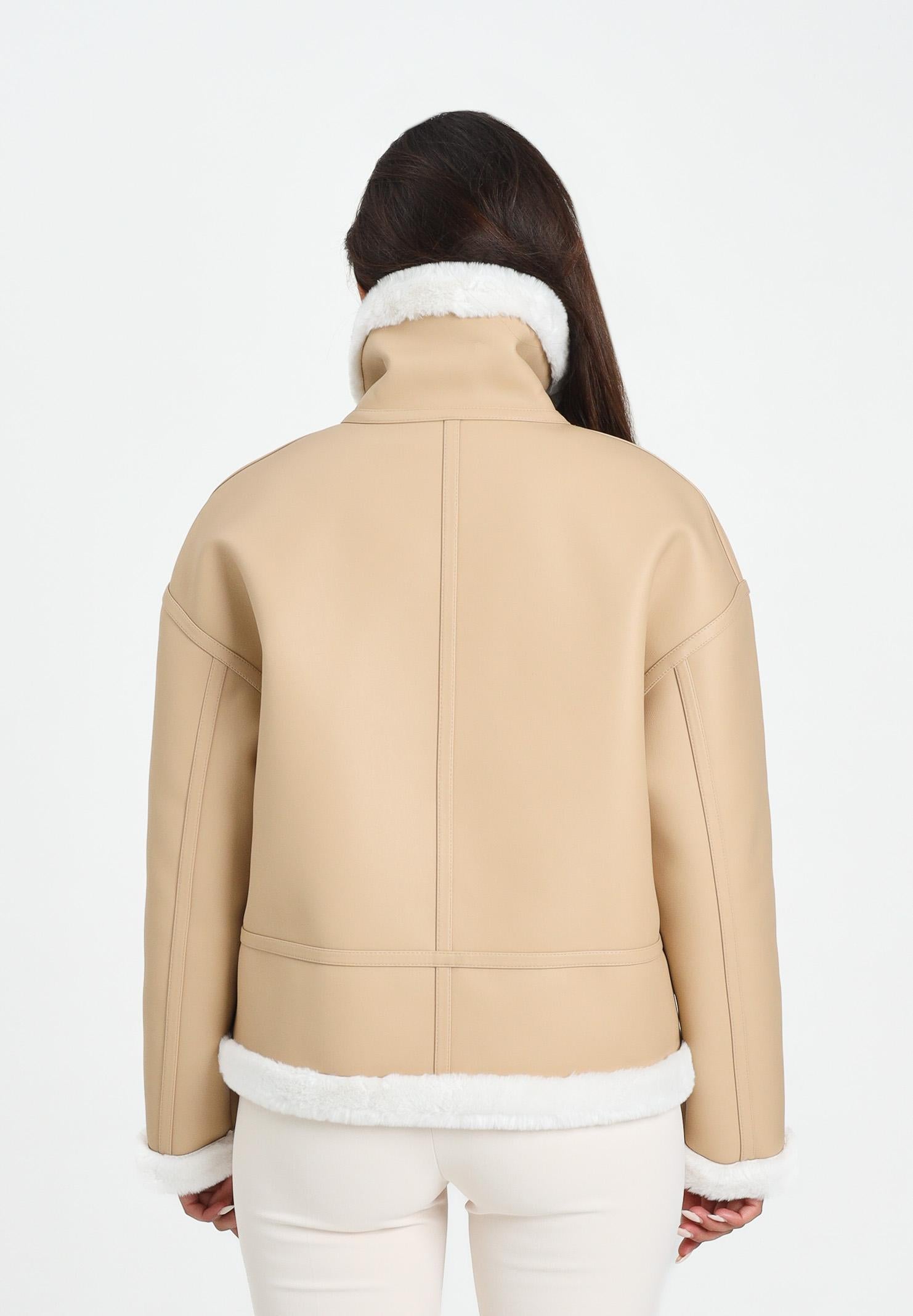 ARMANI EXCHANGE Montone beige da donna con interno e profili in eco-pelliccia XW000713AF16389 U1051 ARMANI EXCHANGE