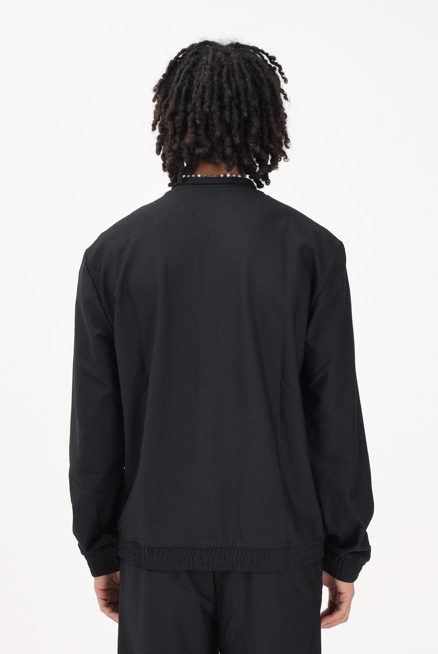 EA7 Felpa con zip nera da uomo con lavorazione micro-texture 7M001338AF21099 UC001 EA7