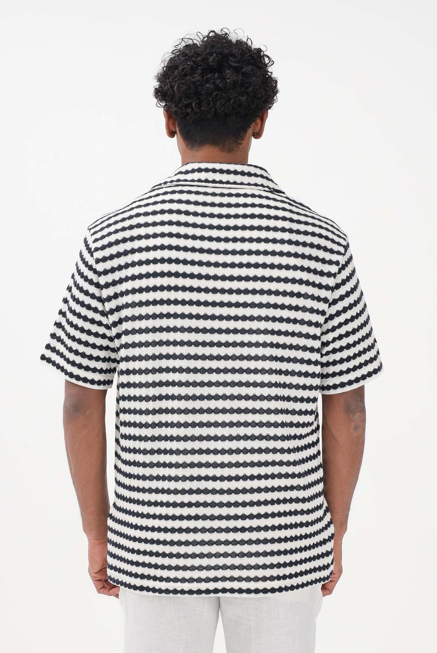 SELECTED HOMME Camicia a manica corta bianca e blu da uomo con motivo a righe 16100463 SKCA SELECTED HOMME