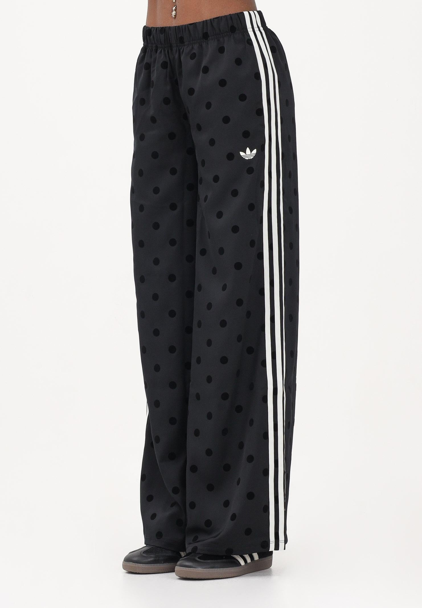 ADIDAS ORIGINALS Pantalone sportivo in raso nero da donna con pois KV1169 . ADIDAS ORIGINALS