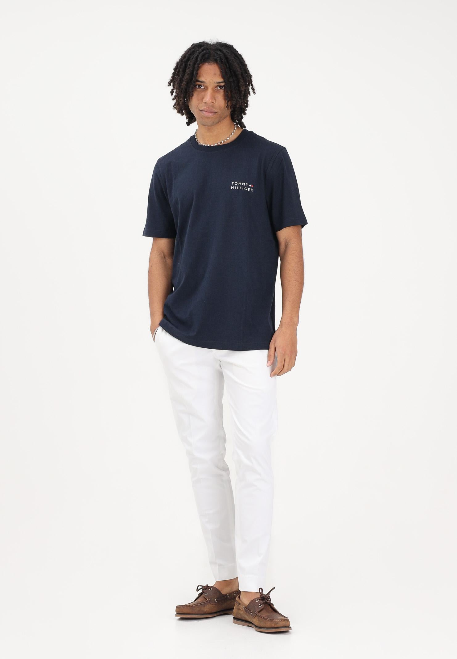 TOMMY HILFIGER T-shirt a manica corta blu da uomo con stampa MW0MW42370 DW5 TOMMY HILFIGER