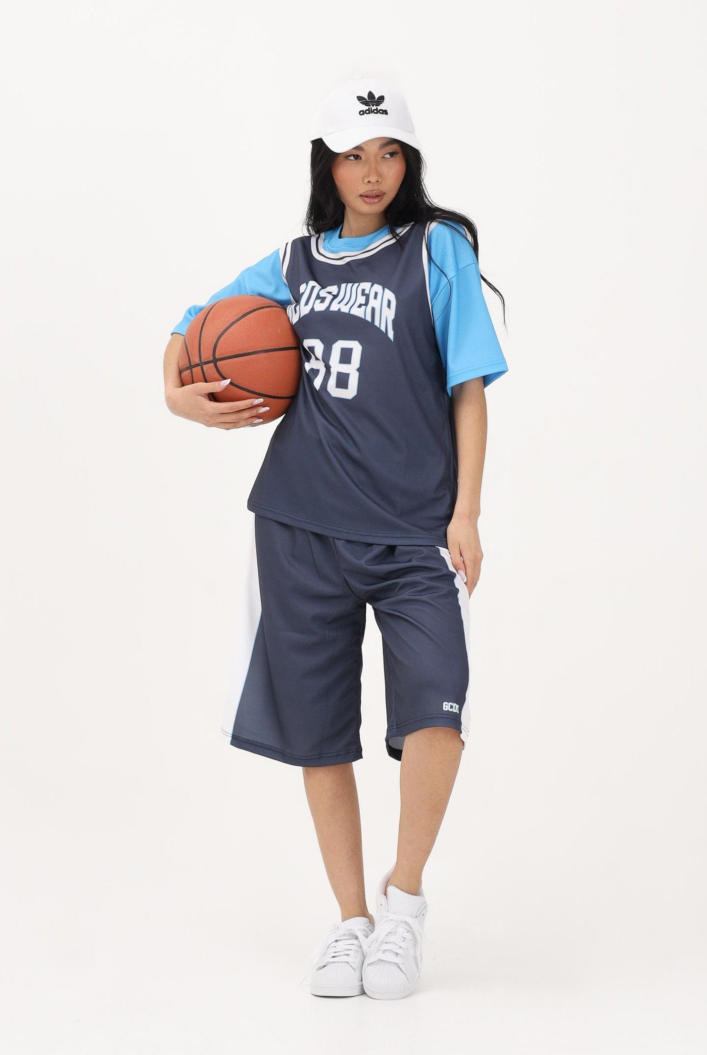 GCDS Shorts blu per donna, ragazzi e bambini con logo C1BJQL707J338 782A GCDS