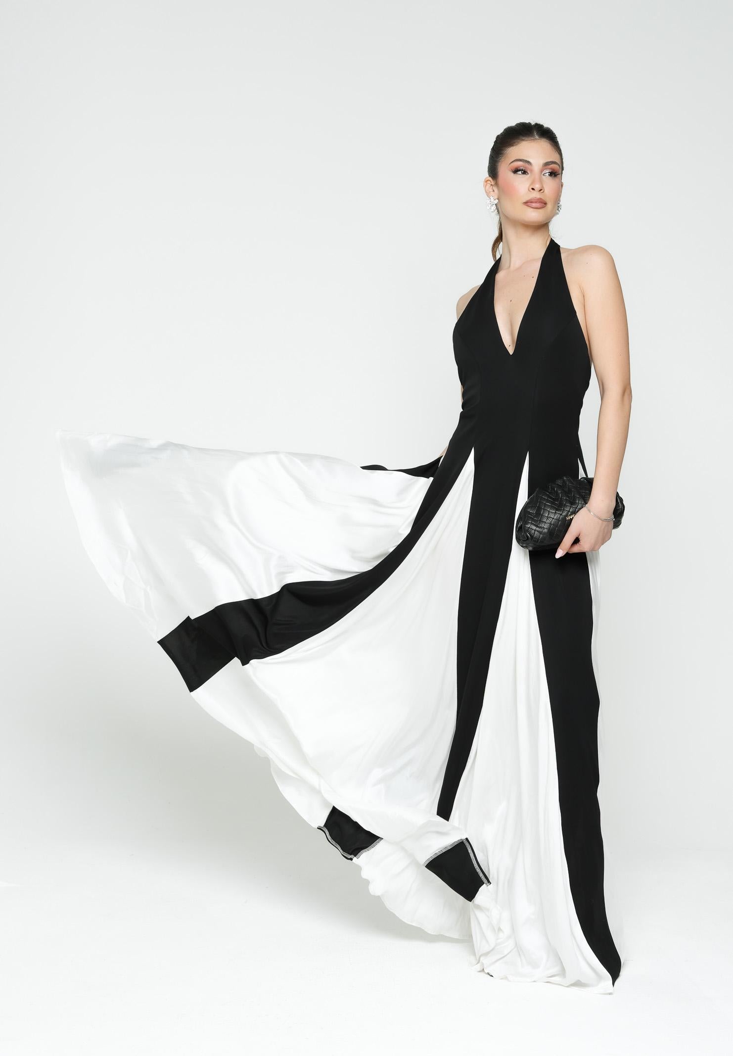 SANTAS Abito lungo MOUSSE nero da donna PV25022 NERO SANTAS