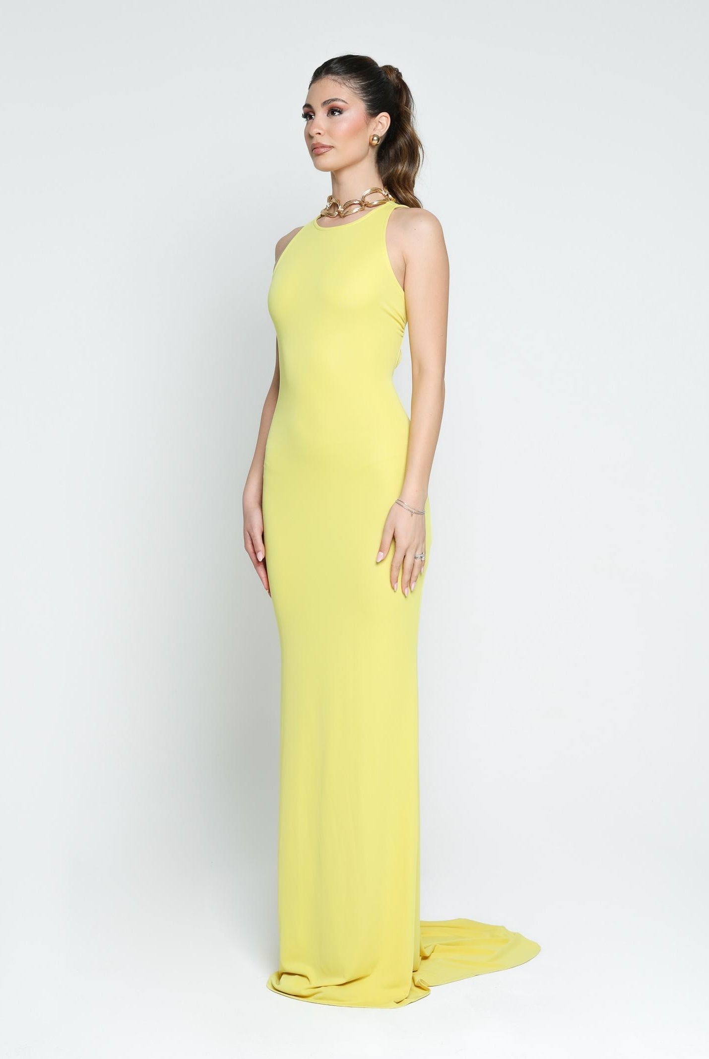 SANTAS Abito lungo BON BON giallo da donna PV25010 GIALLO SANTAS