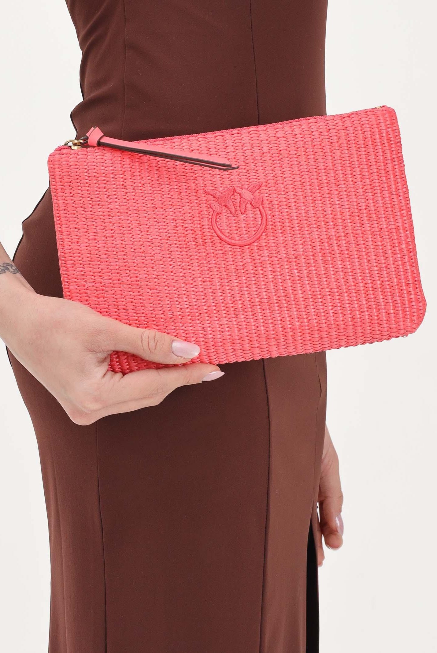 PINKO Pochette in rafia fucsia da donna 106763A39Y N17Q PINKO