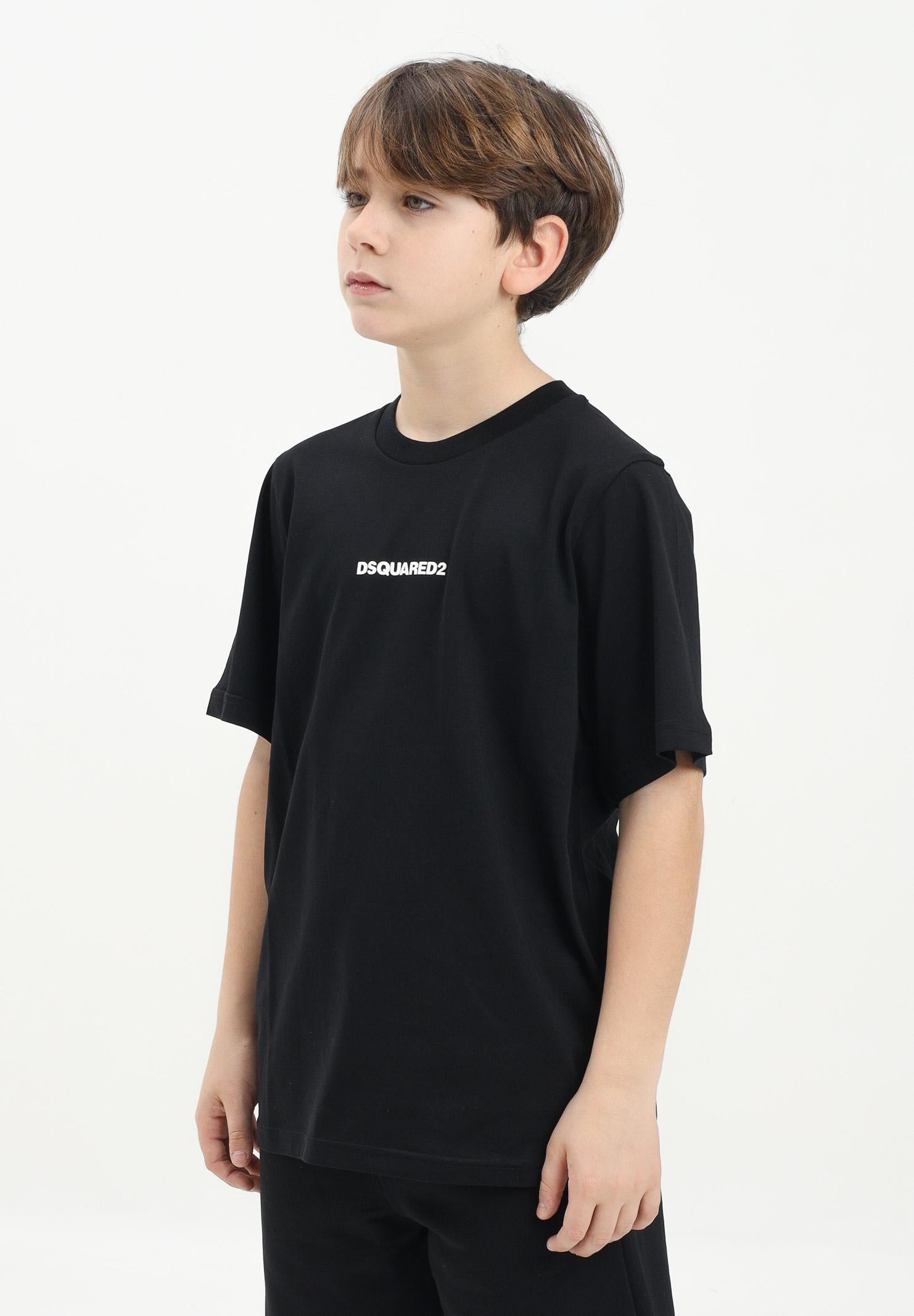 DSQUARED2 T-shirt a manica corta nera per donna, ragazzi e bambini con logo DSQUARED2 DQ2823D004G DQ900 DSQUARED2
