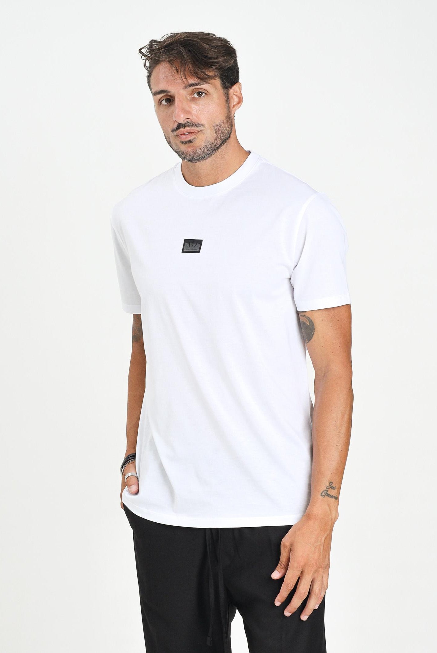 ARMANI EXCHANGE T-shirt a manica corta bianca da uomo con logo XM001479AF10364 U0002 ARMANI EXCHANGE