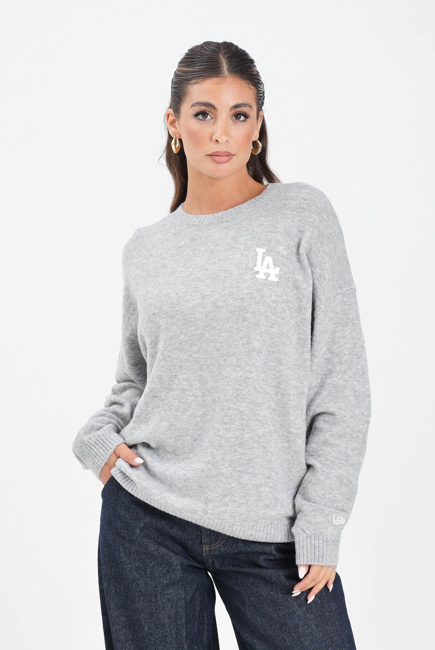 NEW ERA Maglioncino girocollo LA Dodgers MLB grigio da donna 60684495 . NEW ERA