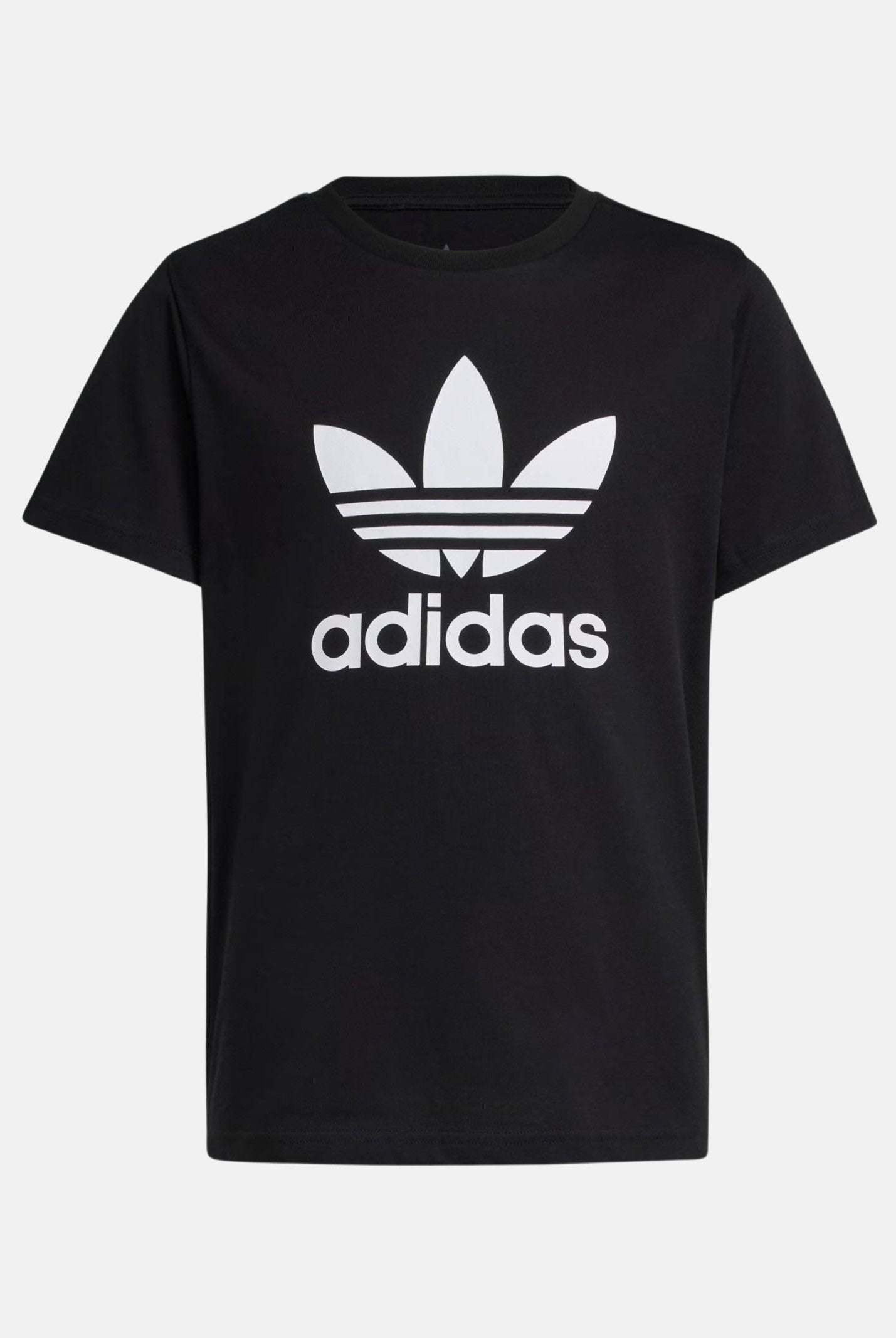 ADIDAS ORIGINALS T-shirt a manica corta TREFOIL nera per bambino e bambina IY7421 . ADIDAS ORIGINALS