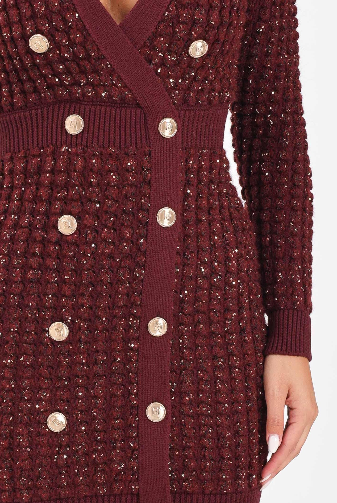 ELISABETTA FRANCHI Abito corto bordeaux da donna con paillettes AM15Q56E2 CG3 ELISABETTA FRANCHI
