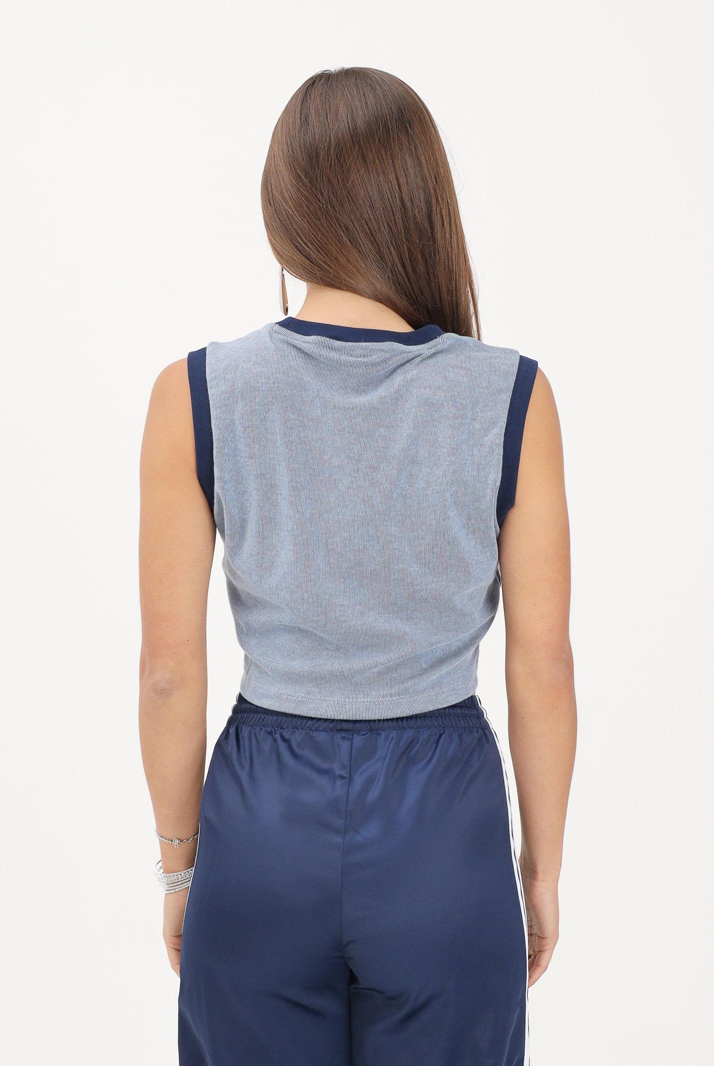 ADIDAS ORIGINALS top HEATHER Tank Top Night Indigo / Blue Dawn azzurro e blu navy donna. KS6789 . ADIDAS ORIGINALS