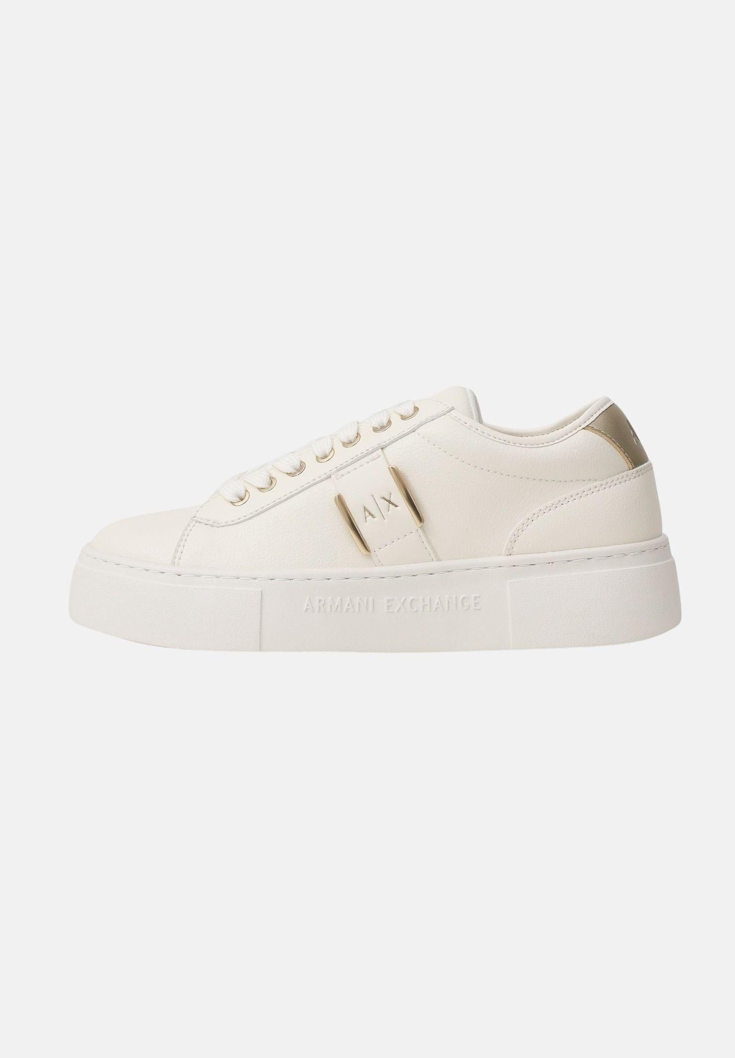 ARMANI EXCHANGE Sneakers panna e oro da donna con logo XW002224AF21429 MZ128 ARMANI EXCHANGE
