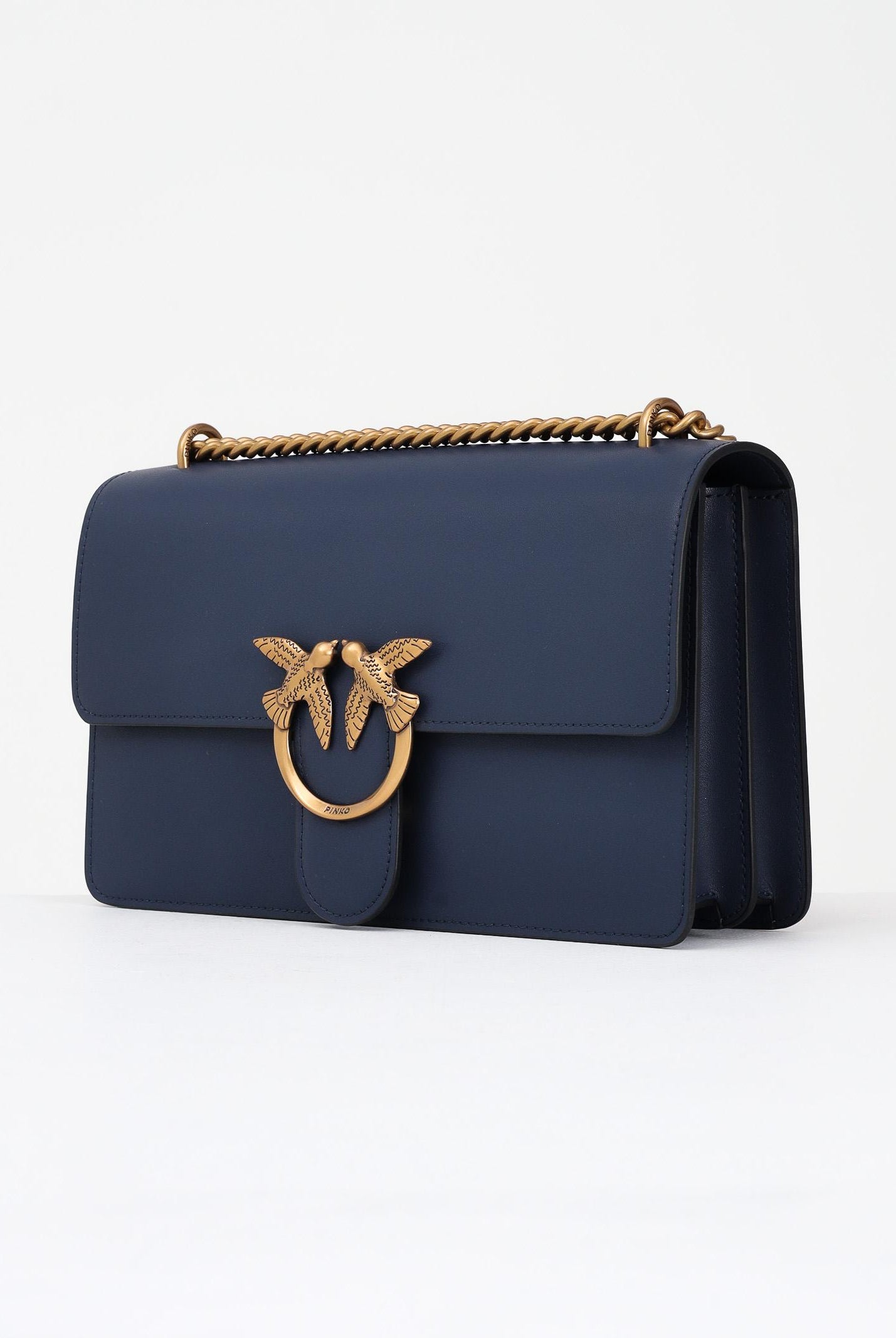 PINKO Borsa a tracolla Classic Love Bag One in morbida pelle mano seta blu da donna 100941A0F1 G08Q PINKO