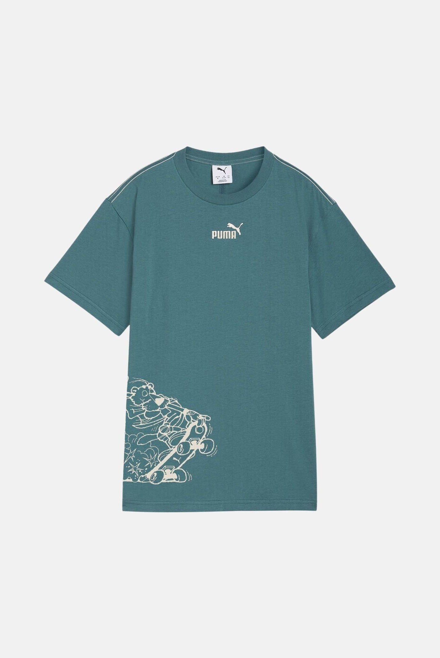 PUMA T-shirt a manica corta Graphic verde petrolio per bambino e bambina 692610 41 PUMA