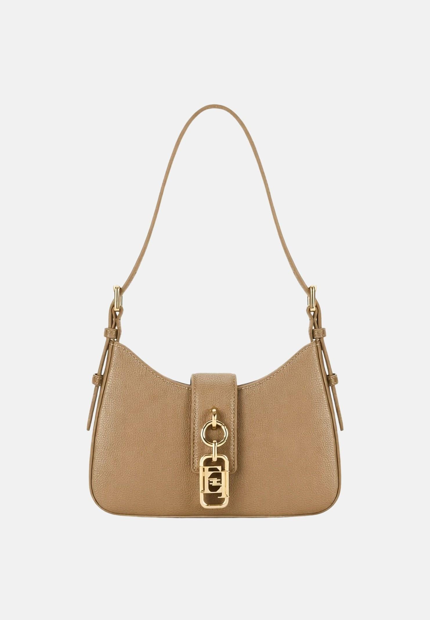 ELISABETTA FRANCHI Borsa a spalla argilla da donna con charm BS24A62E2 229 ELISABETTA FRANCHI