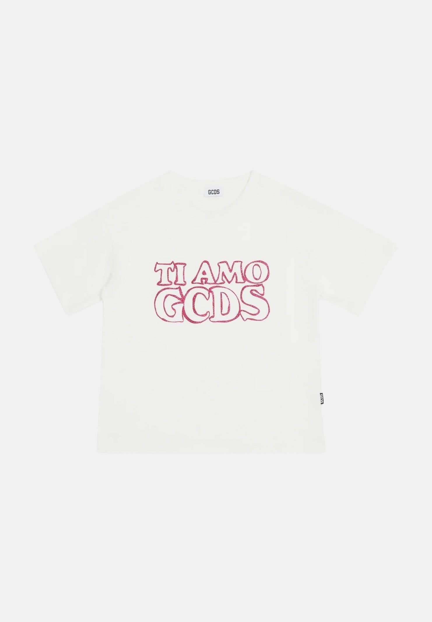 GCDS T-shirt a manica corta bianca da bambina con stampa logo B2KW2335BA3 15 GCDS