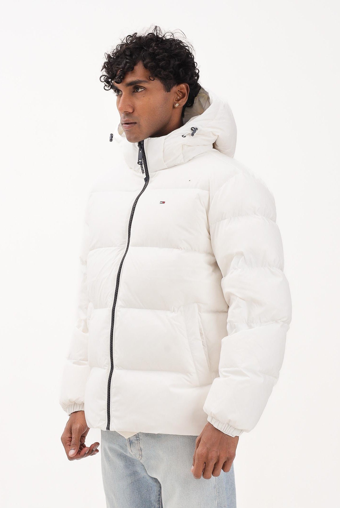 TOMMY JEANS Piumino bianco da uomo con logo DM0DM19786YBL TOMMY JEANS