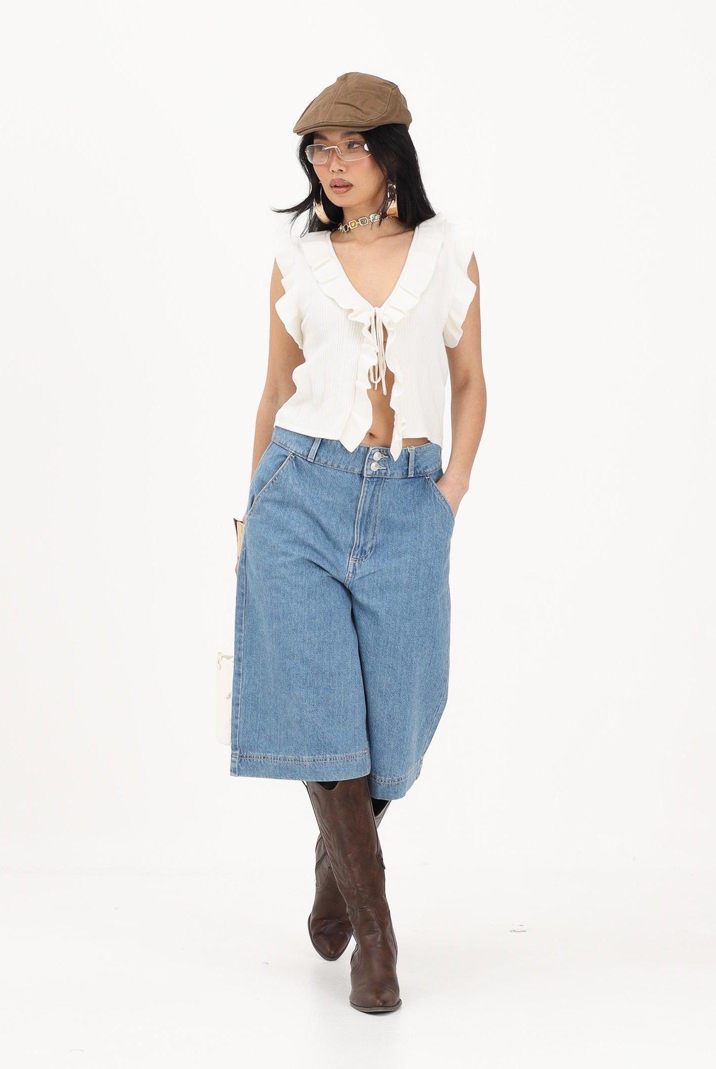 ONLY Bermuda in denim medio da donna 15371313 MEBL ONLY