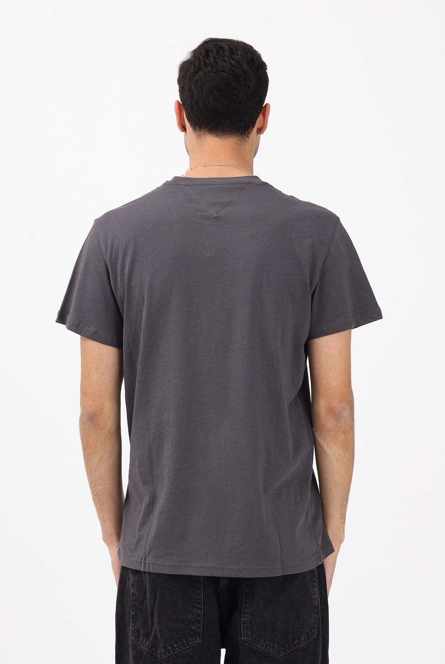 TOMMY JEANS T-shirt a manica corta grigia da uomo con logo DM0DM21780 PT2 TOMMY JEANS