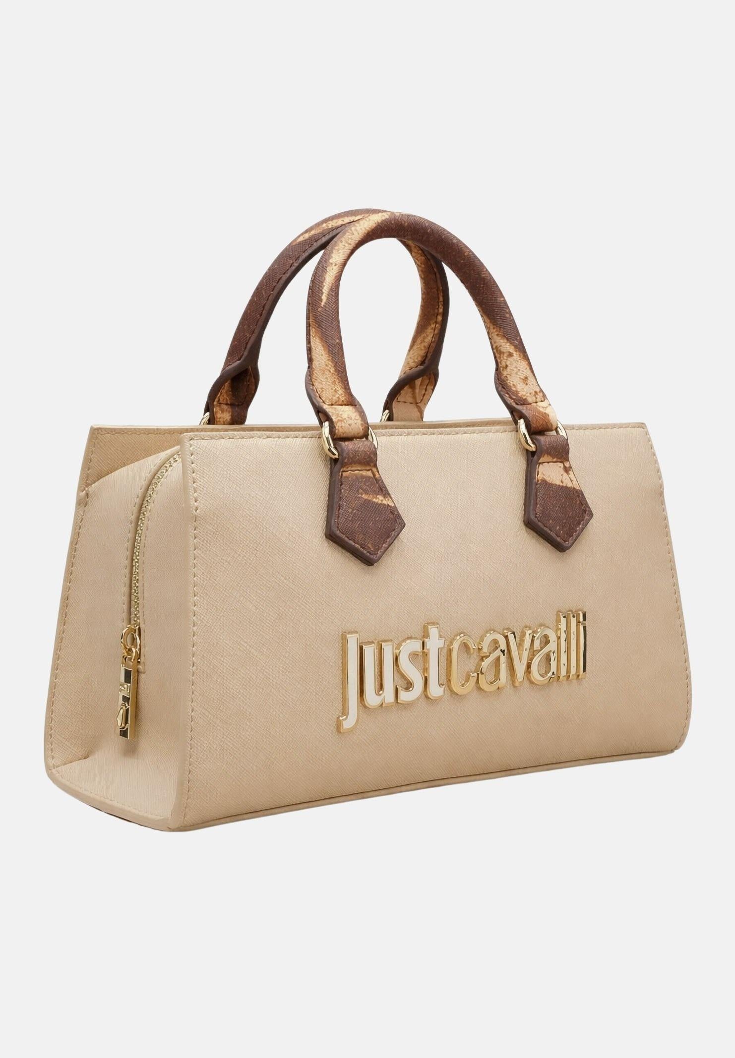 JUST CAVALLI Borsa a mano beige da donna con logo 80RA4BB2ZS766 751 JUST CAVALLI