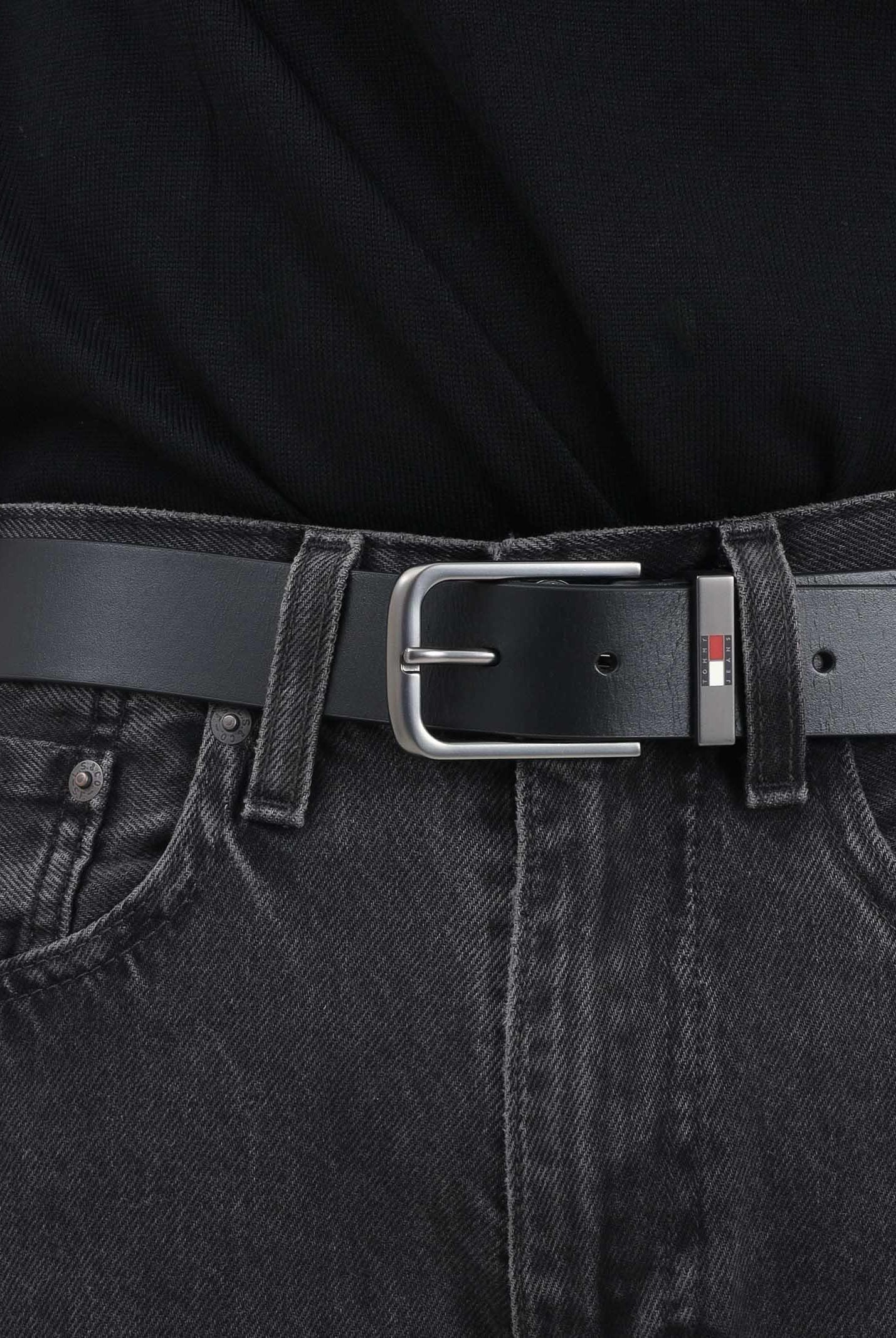 TOMMY JEANS Cintura Denton nera da uomo AM0AM14286 BDS TOMMY JEANS